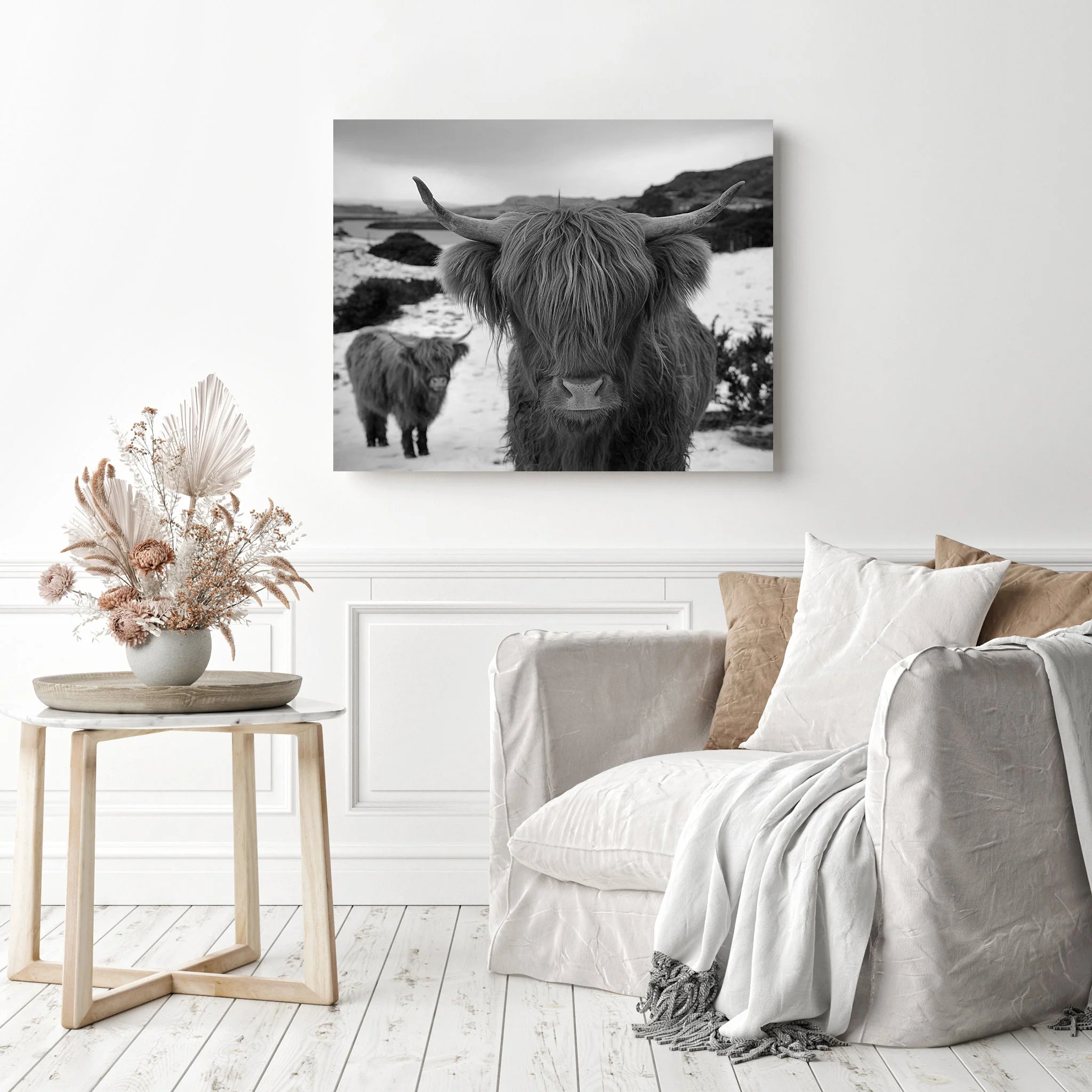 Black White Highland Cow | Diamond Painting - Image 3