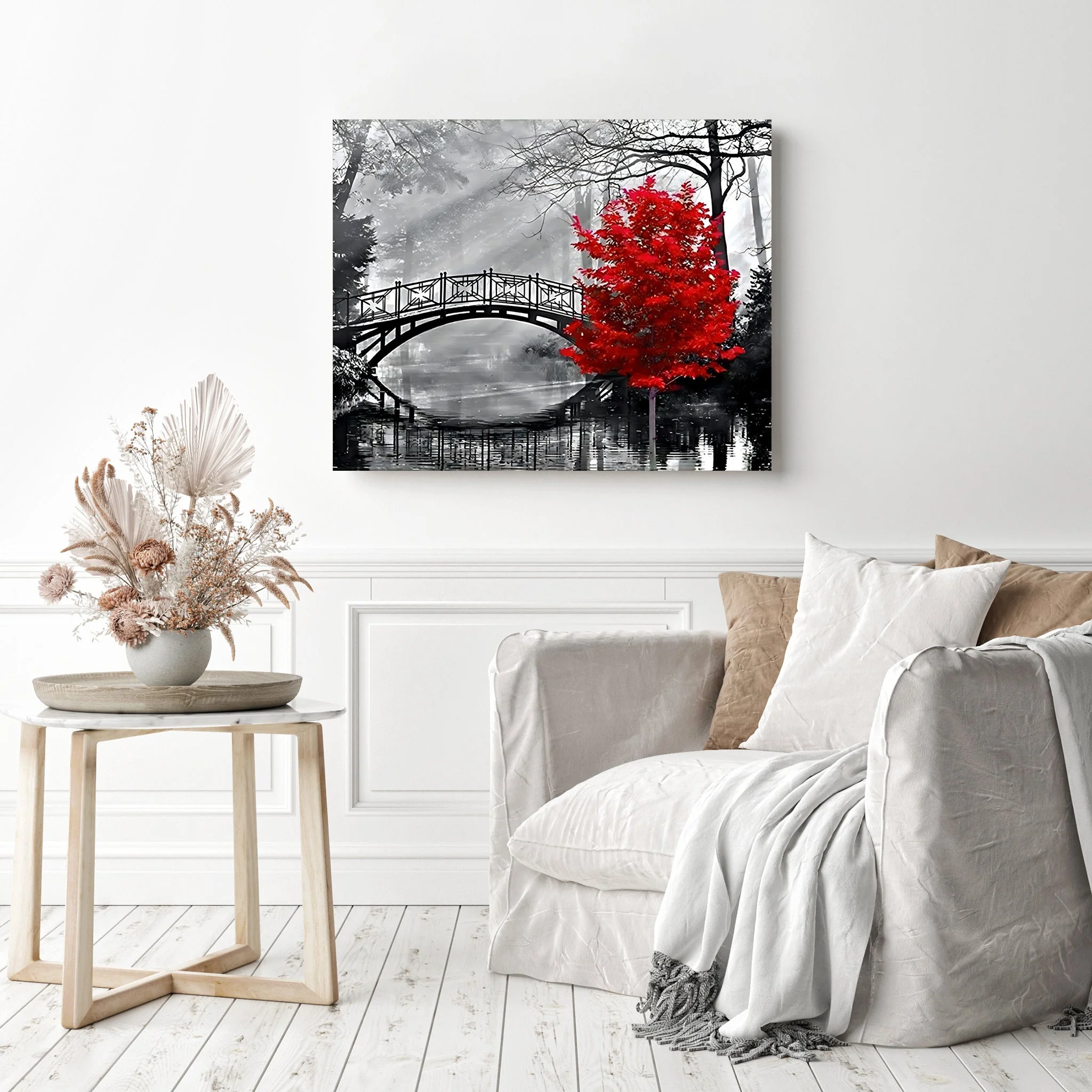 Red Tree Bridge | Diamond Painting - Image 3