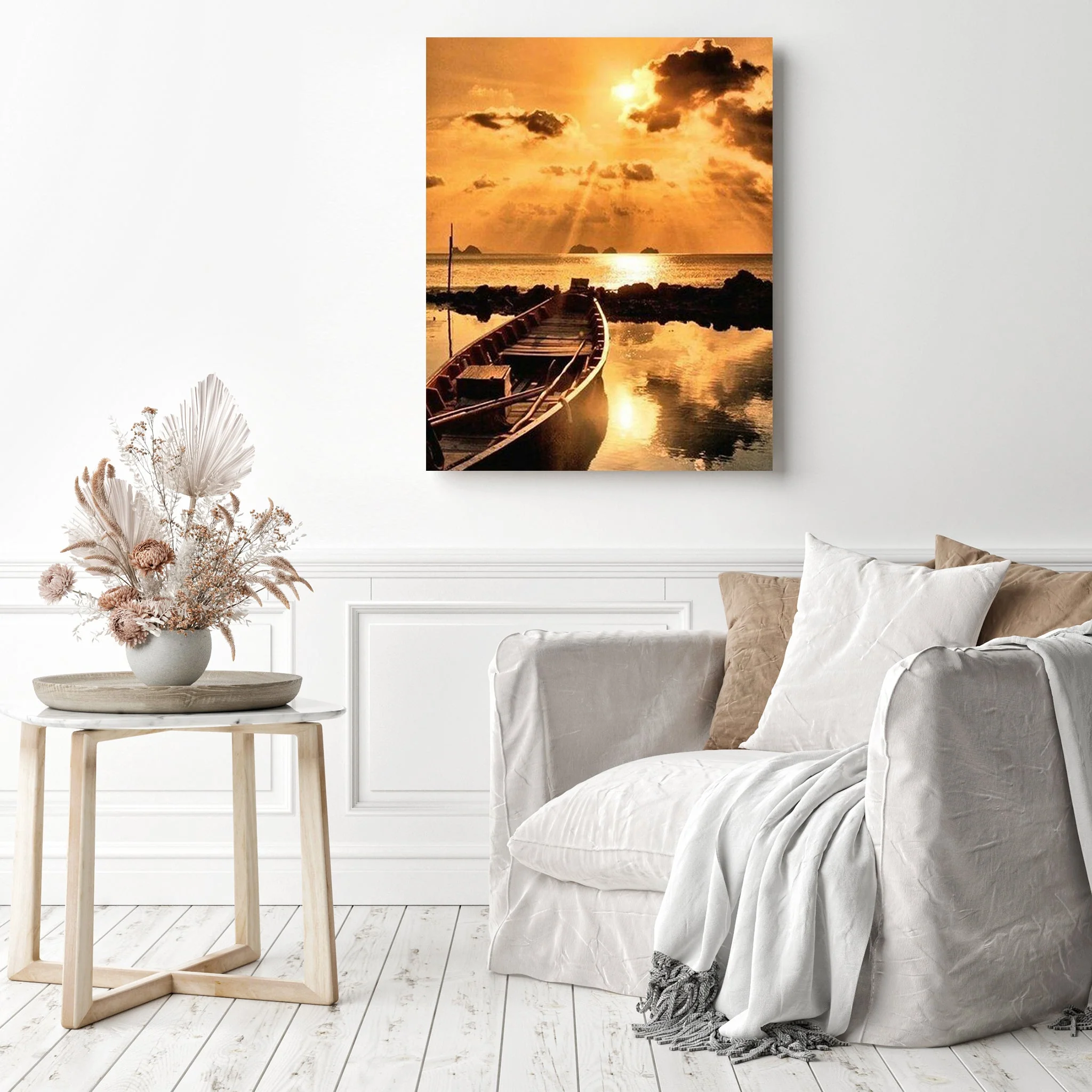 Serene Sunset Boat | Diamond Painting - Image 3