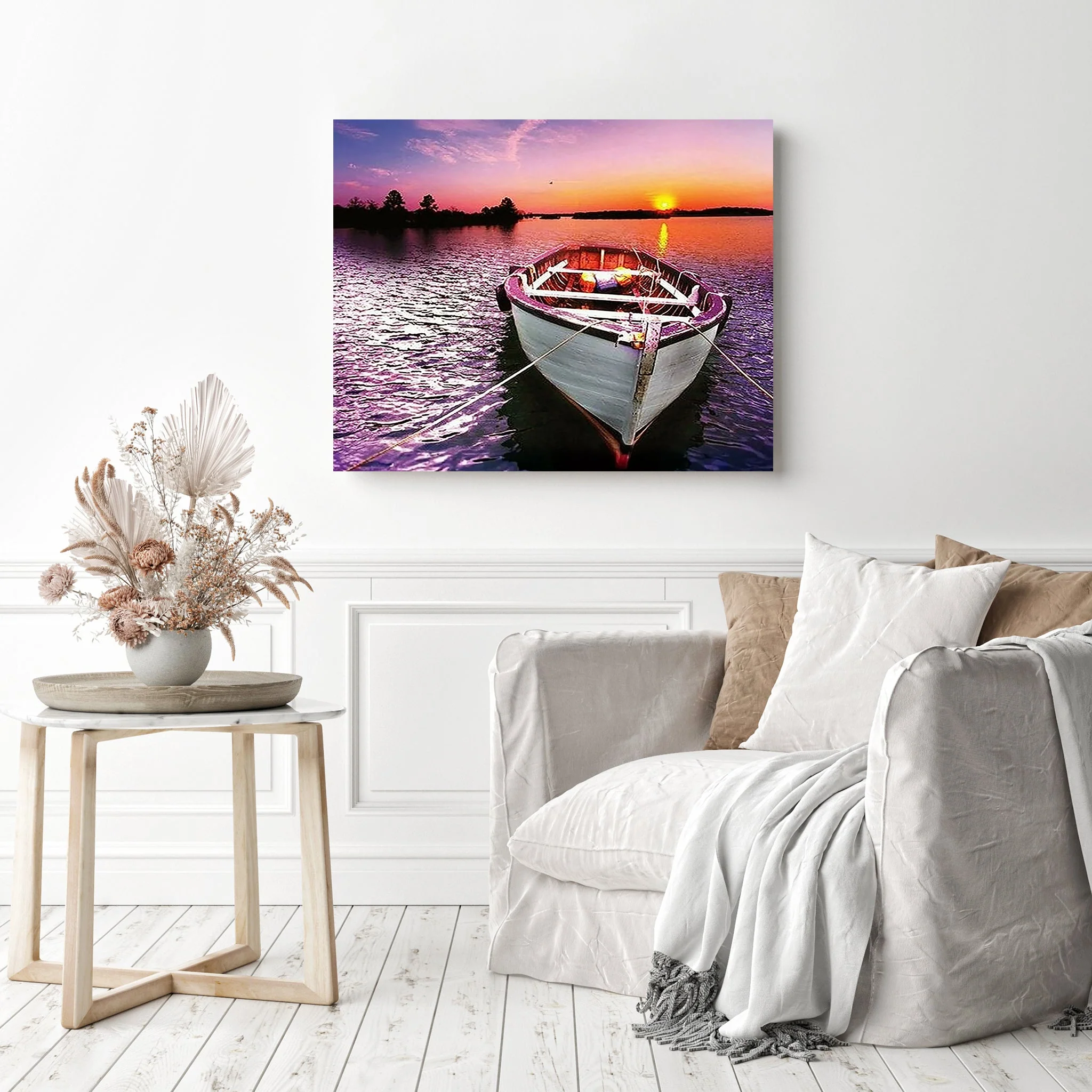 Boat under Sunset | Diamond Painting - Image 3