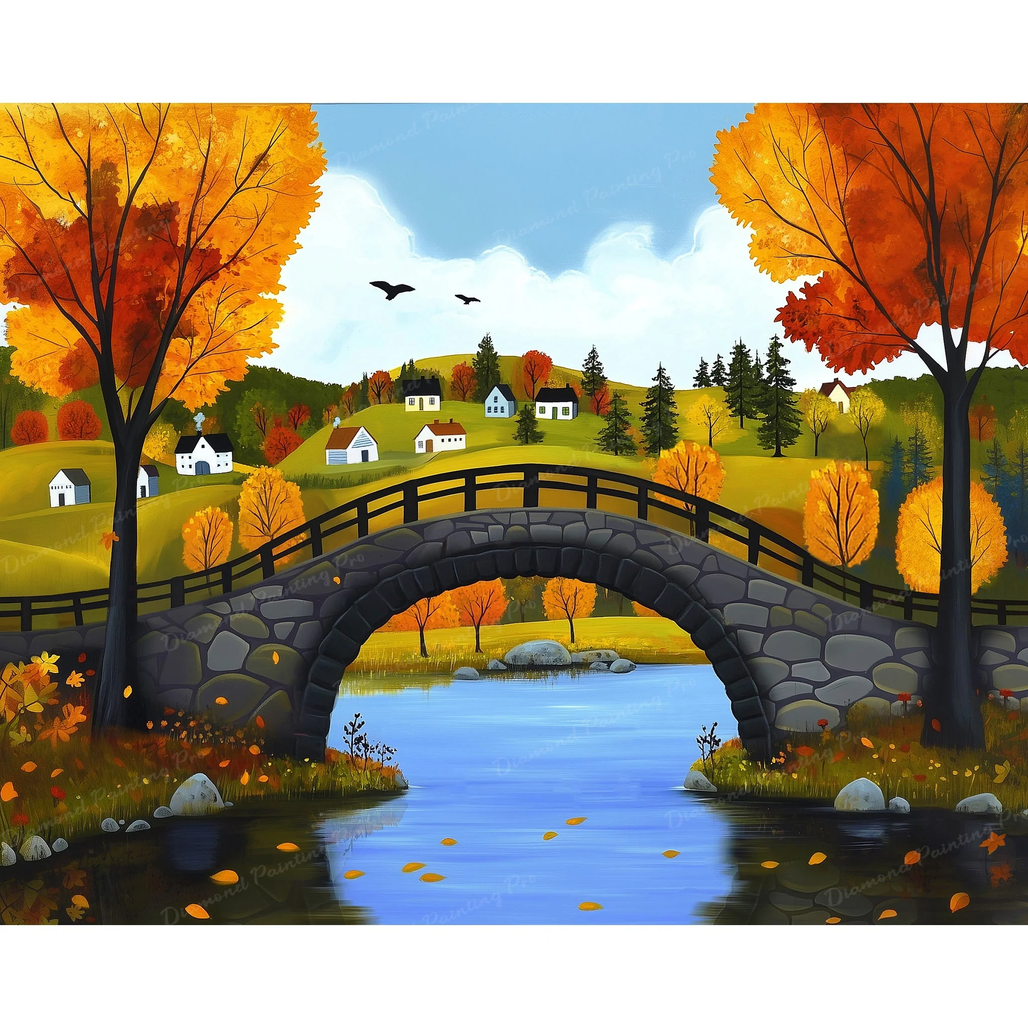Bridge to Cozyville | Diamond Painting - Image 2