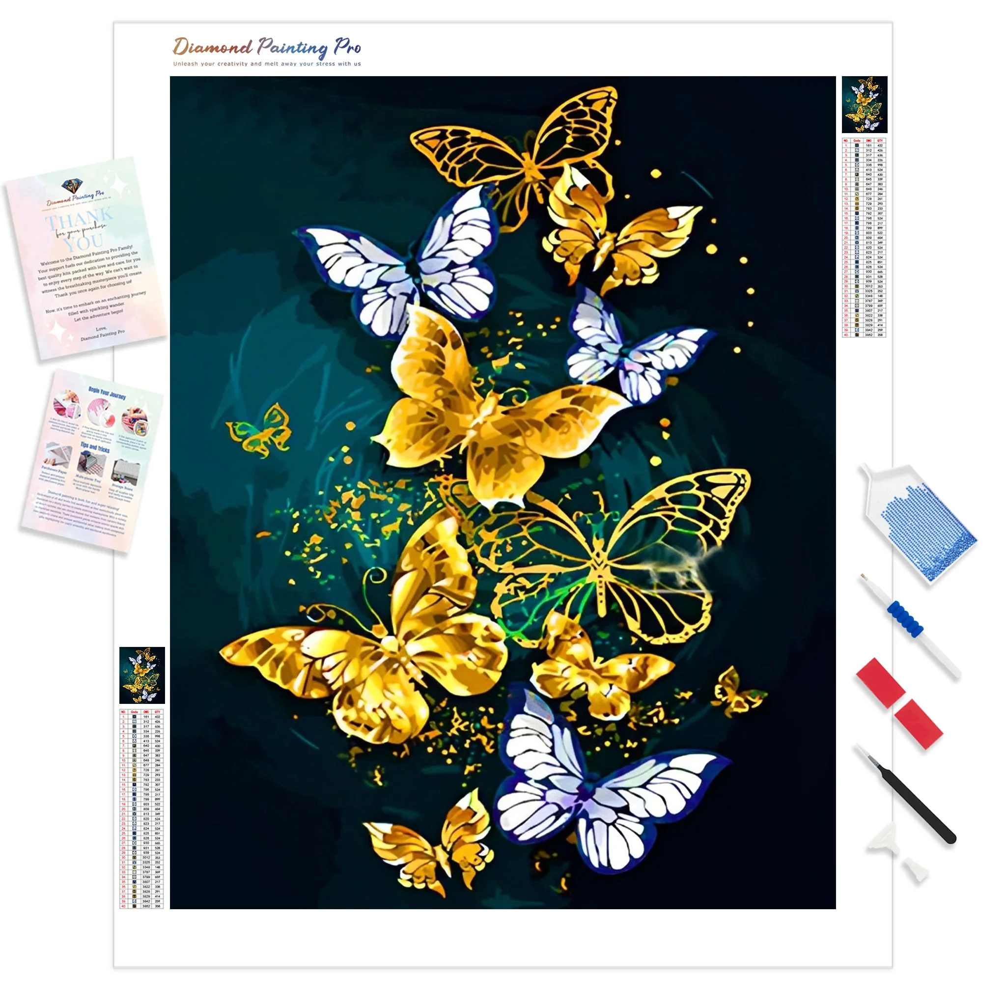 Gold Butterflies | Diamond Painting