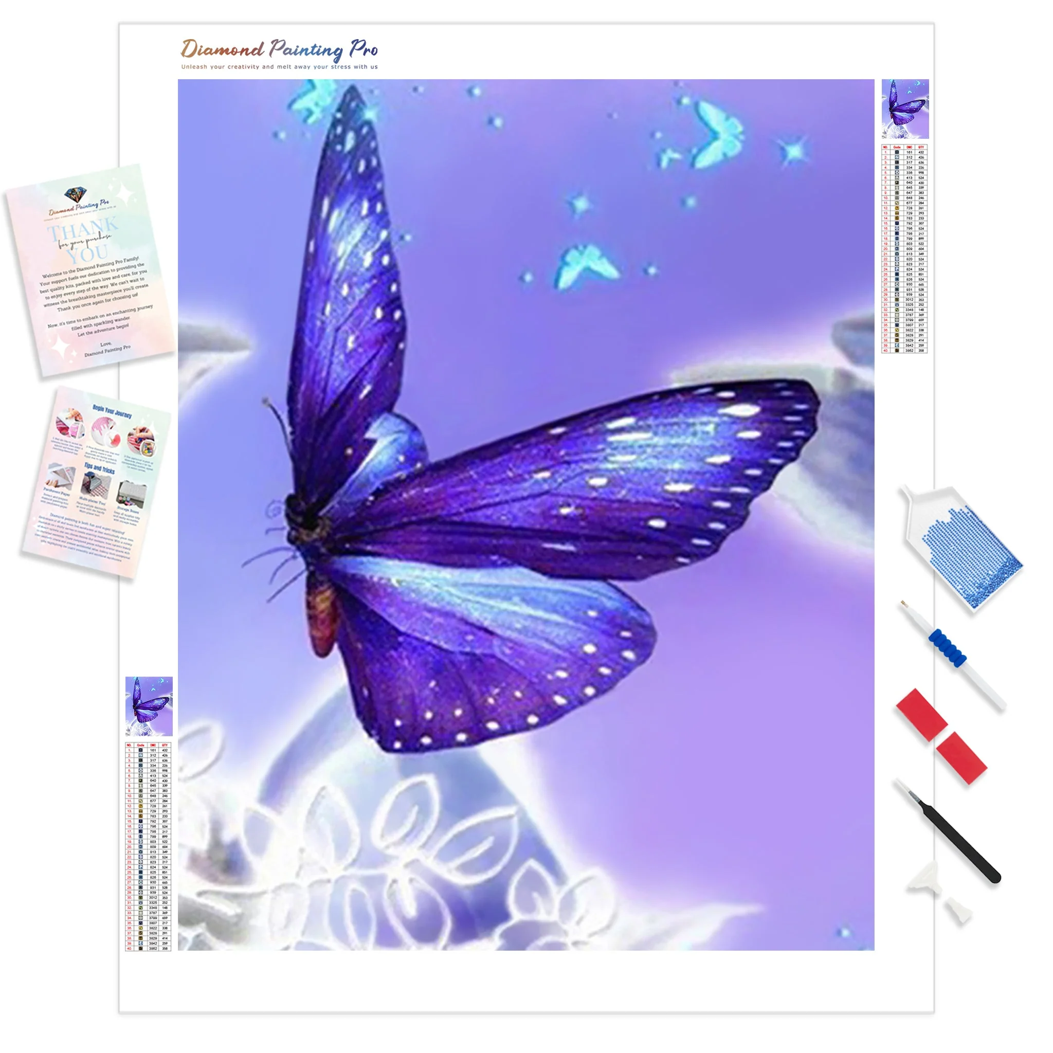 Purple Butterfly Sparkle | Diamond Painting