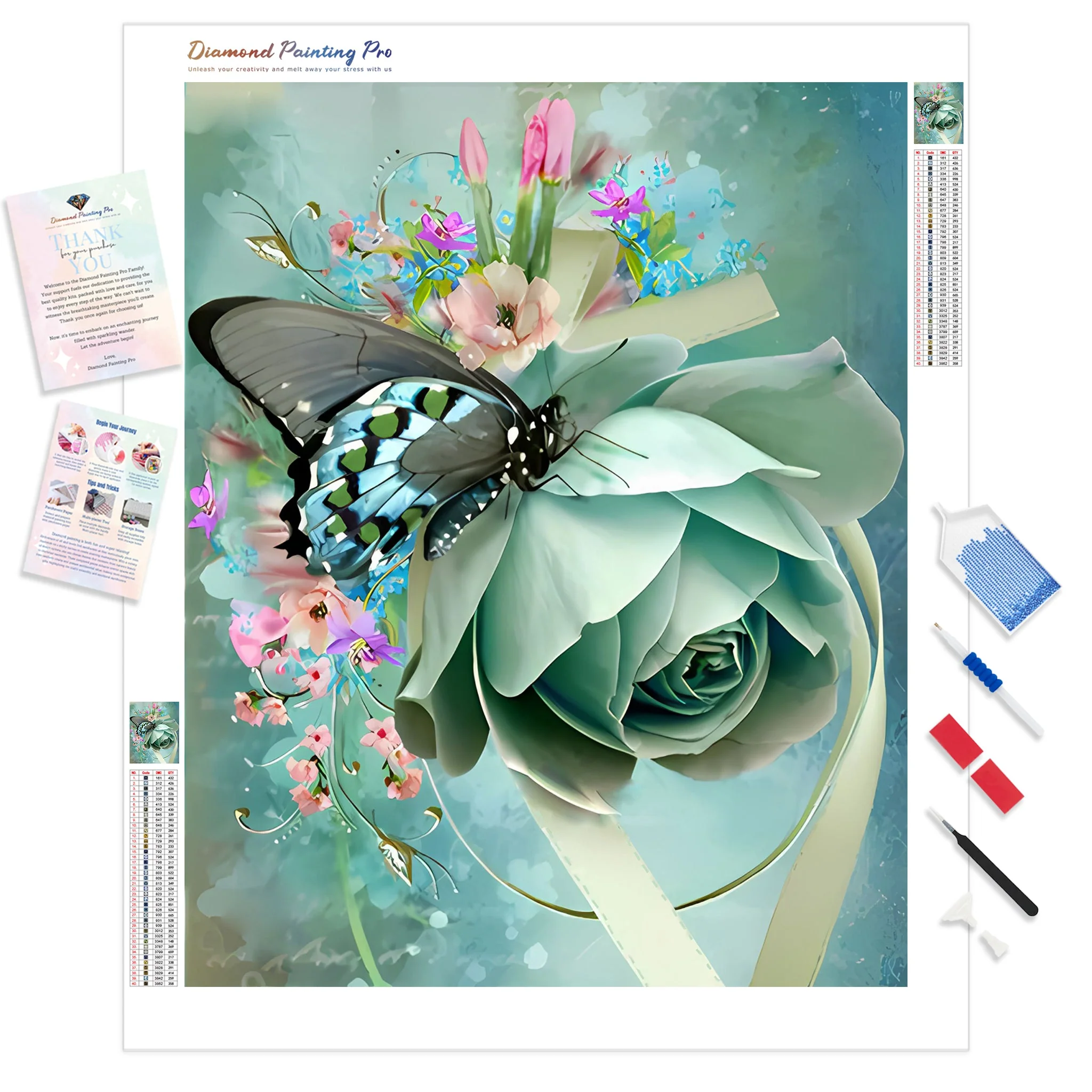 Butterfly on Roses | Diamond Painting