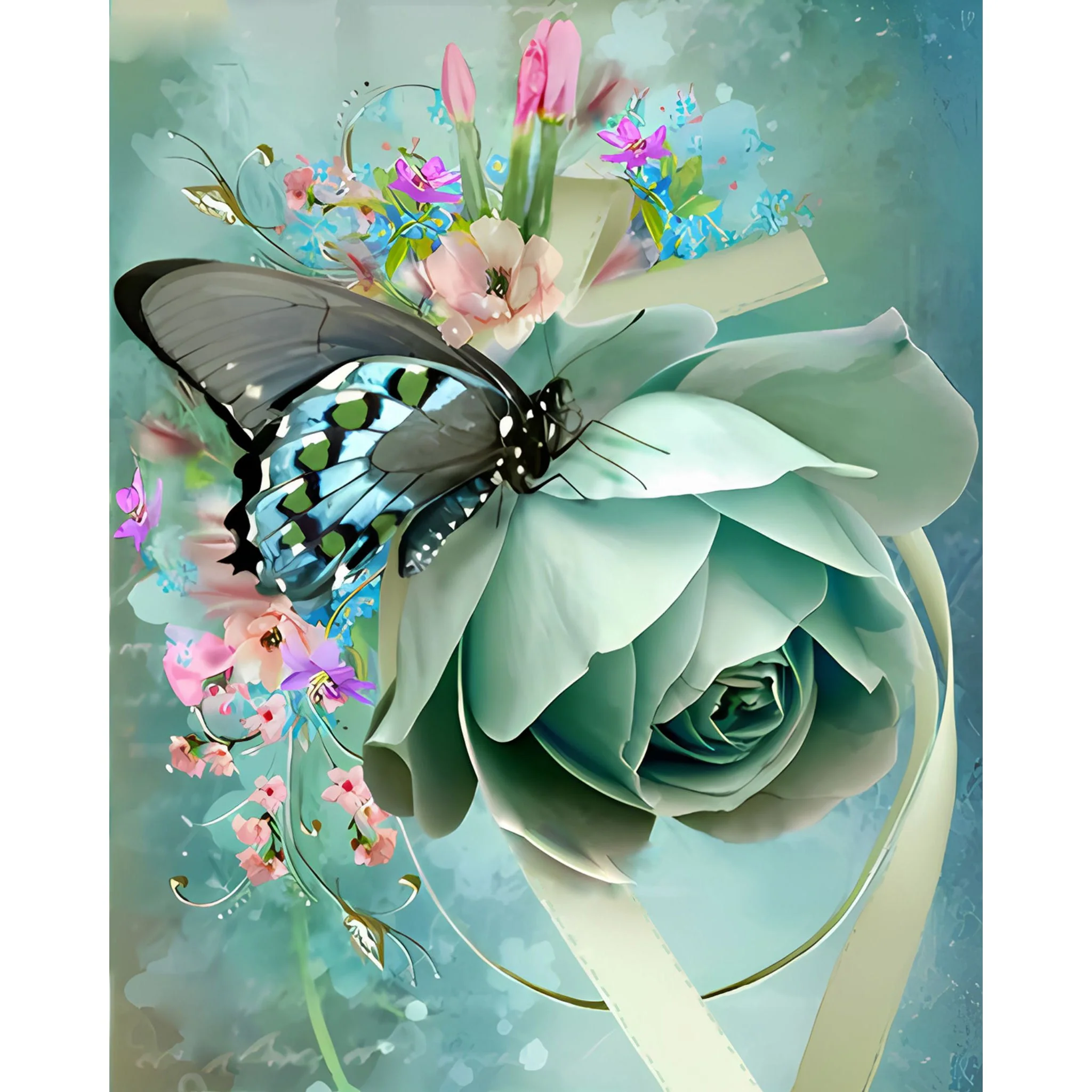 Butterfly on Roses | Diamond Painting - Image 2
