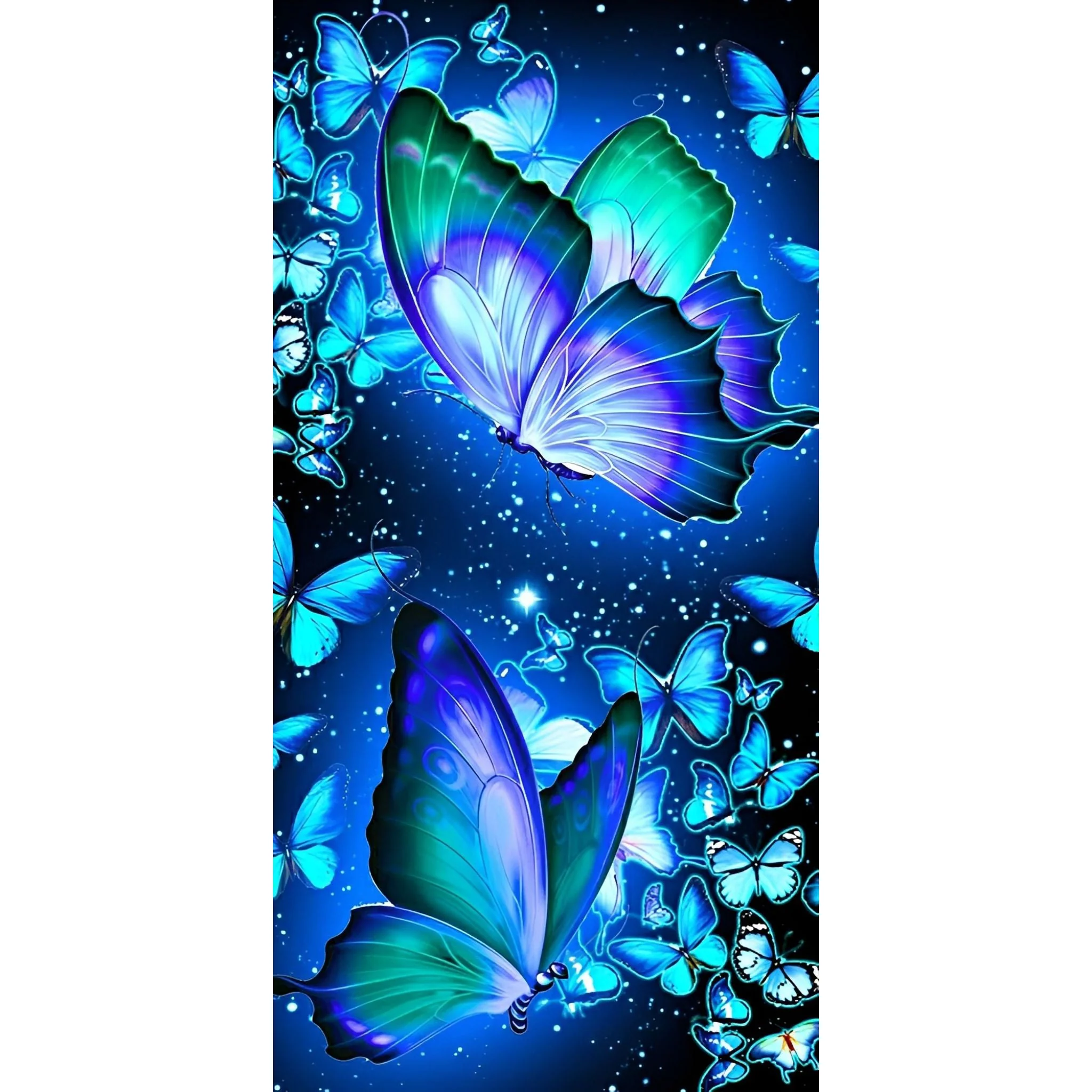 Radiant Blue Butterflies | Diamond Painting - Image 2