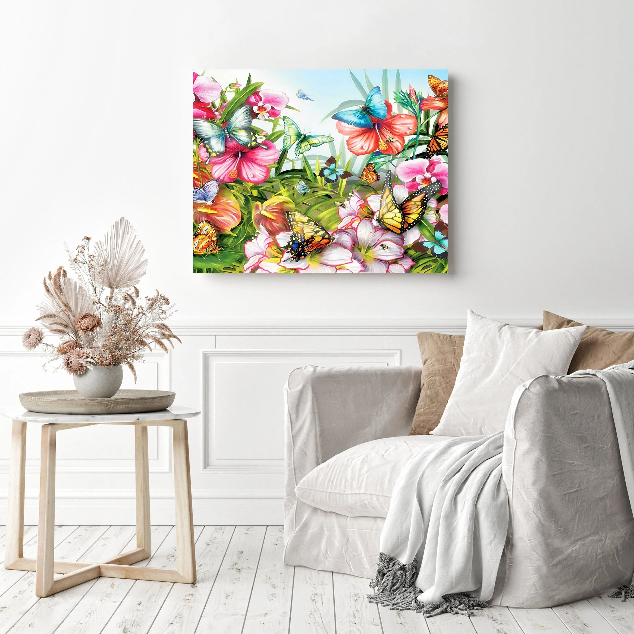 Butterflies and Vibrant Flowers | Diamond Painting - Image 3