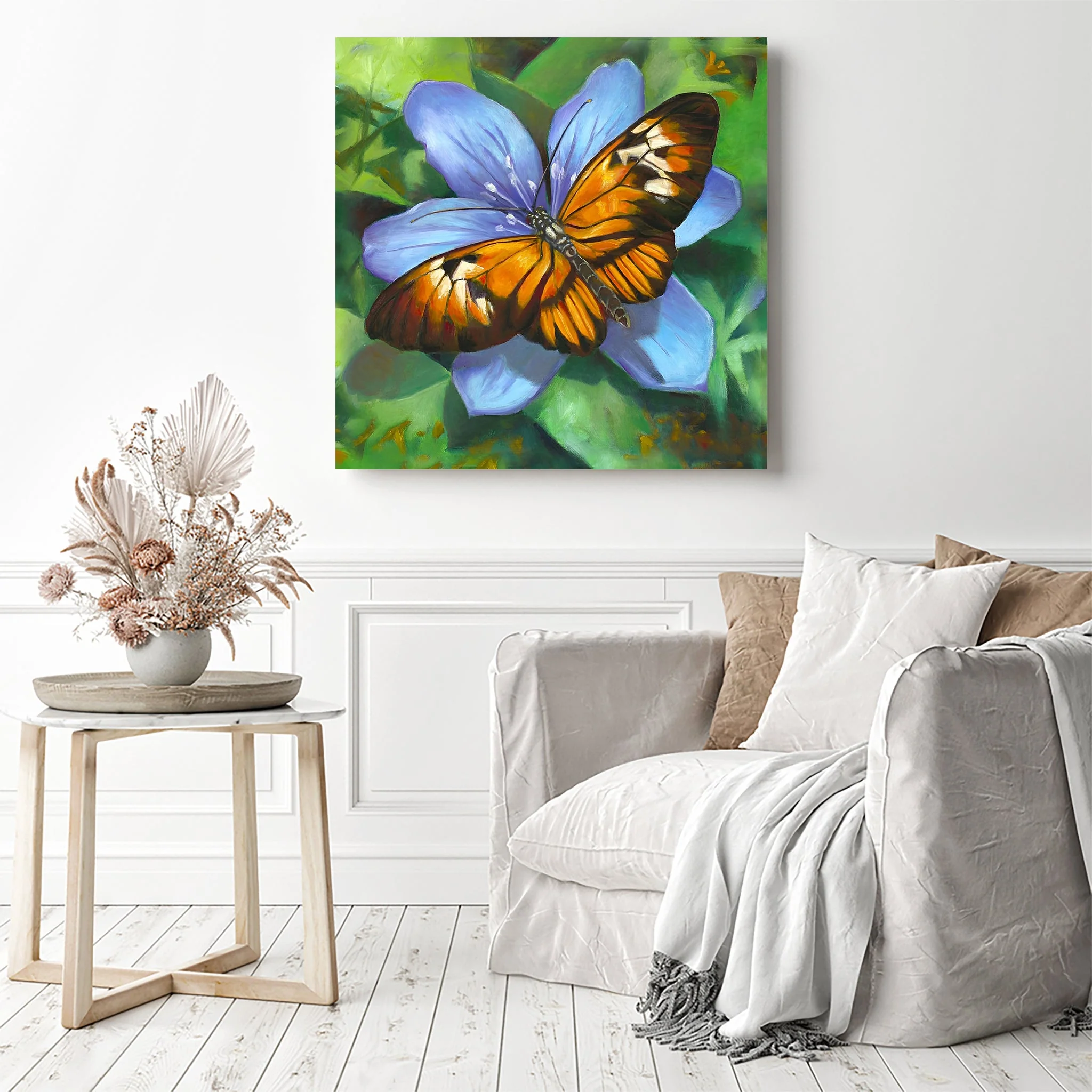 Butterfly on Blue Flower | Diamond Painting - Image 3