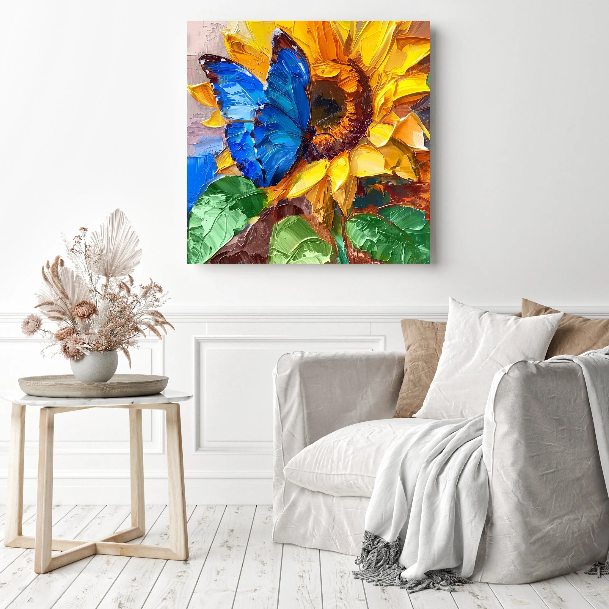 Blue Bliss on Gold | Diamond Painting - Image 3