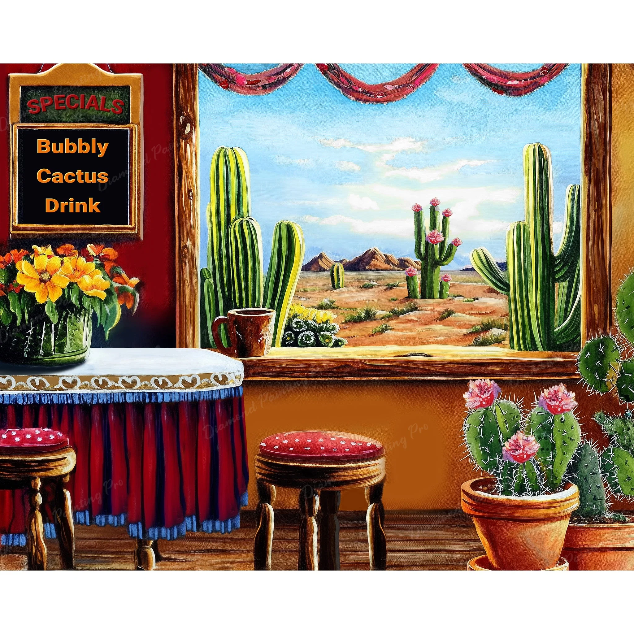Cactus Cafe Oasis | Diamond Painting - Image 2