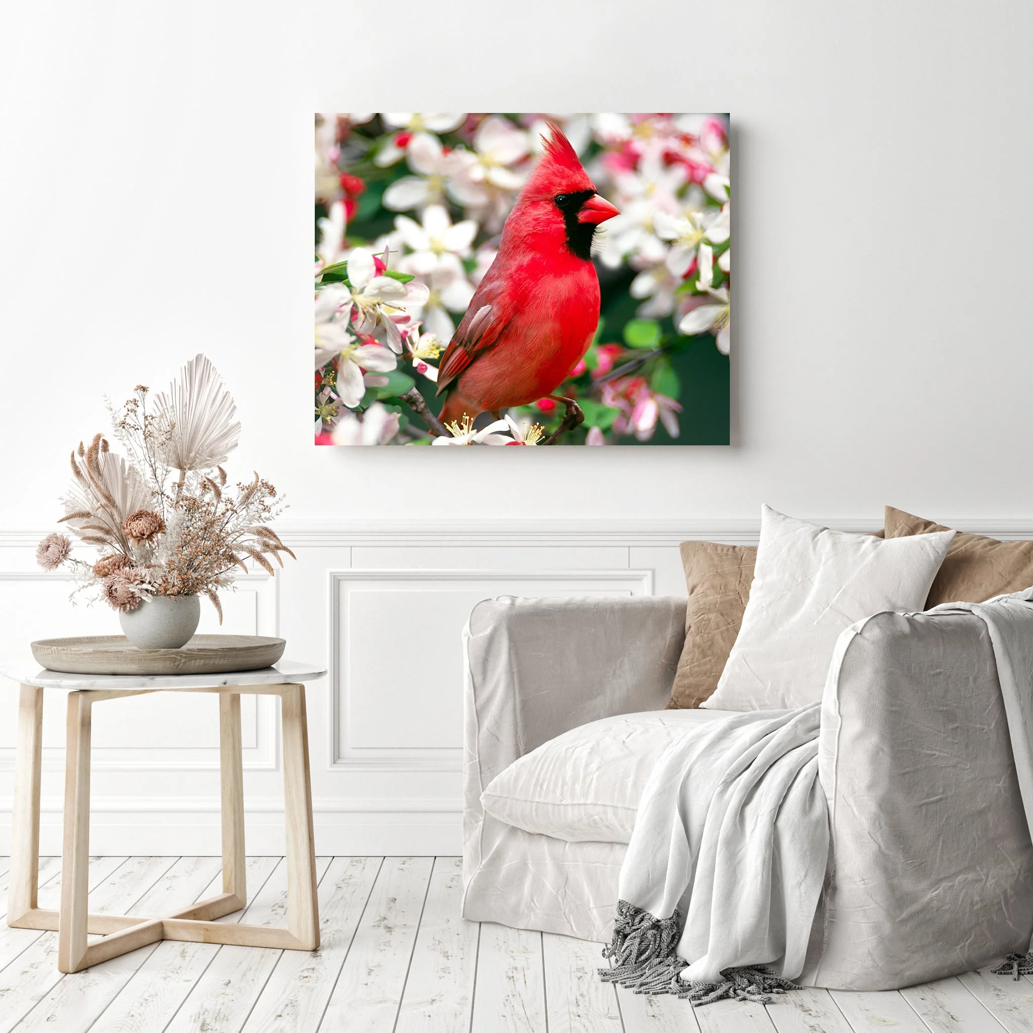 Cardinal Bird on the Trunk | Diamond Painting - Image 3