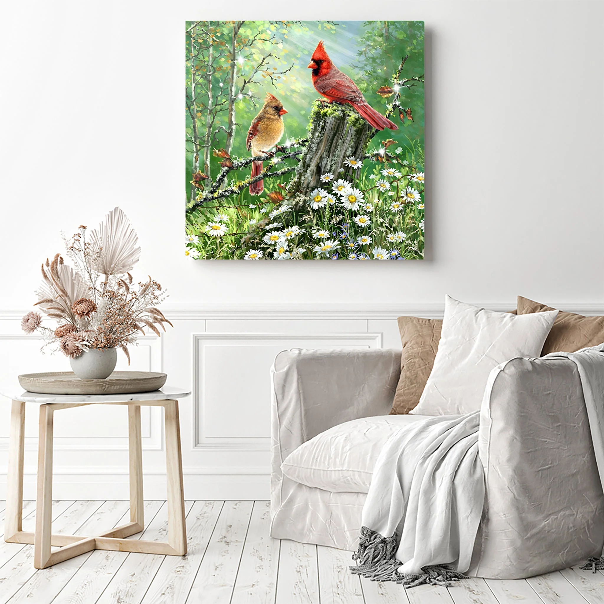 Beautiful Cardinal Bird | Diamond Painting - Image 3