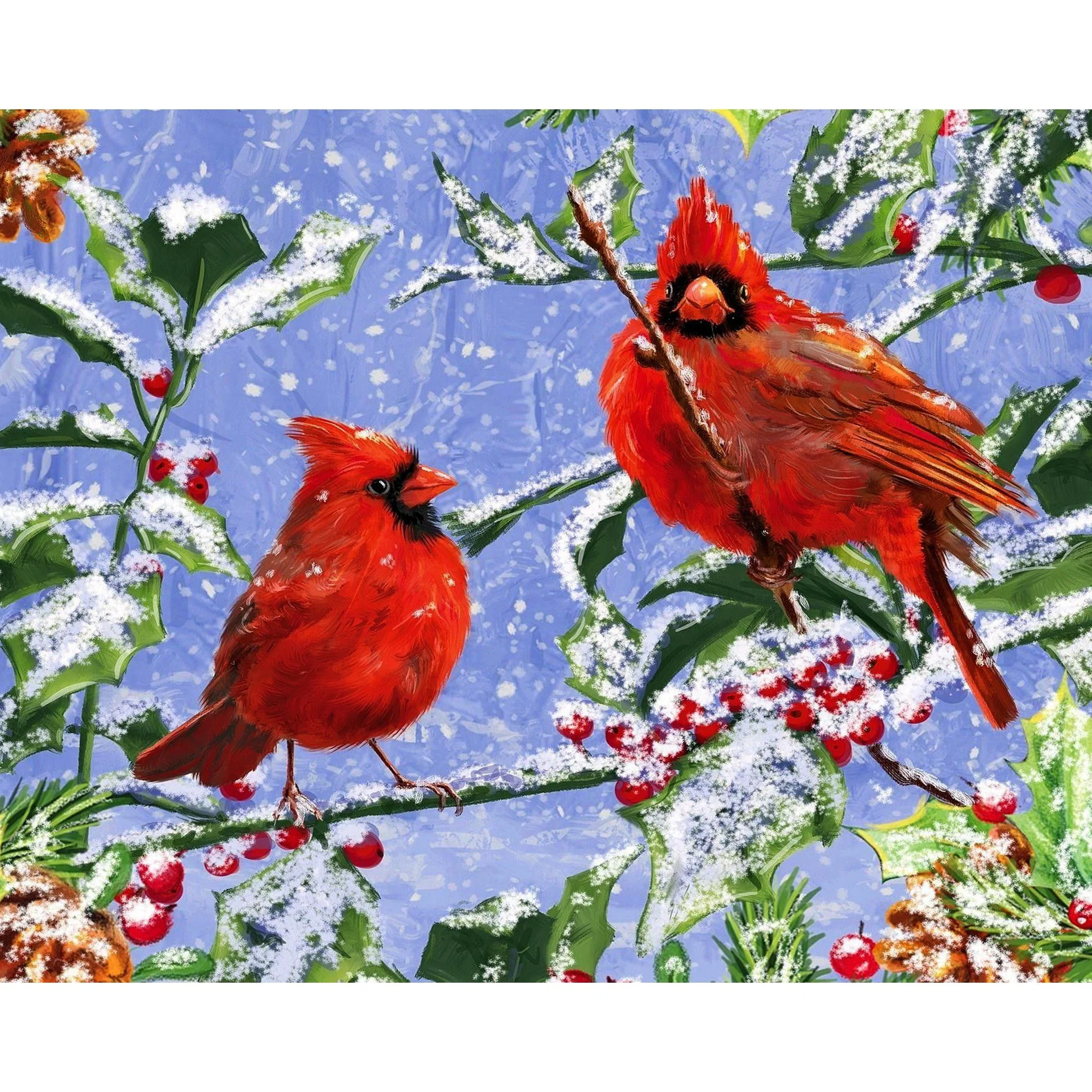 Cardinal Birds Couple | Diamond Painting - Image 2