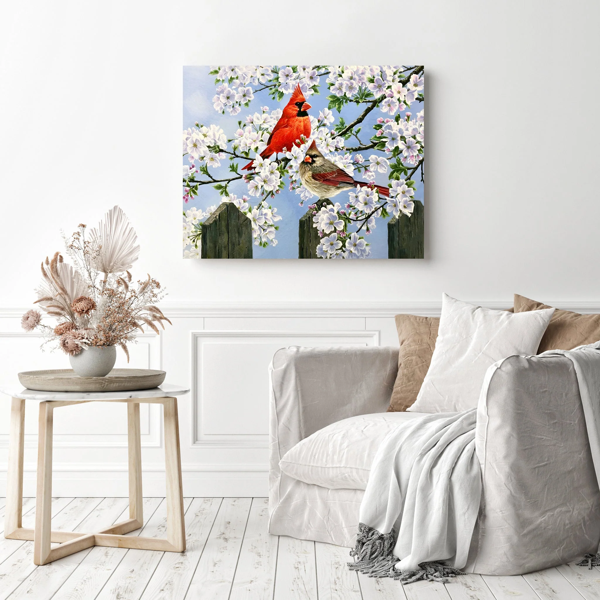 Cardinal Bird Couple | Diamond Painting - Image 3