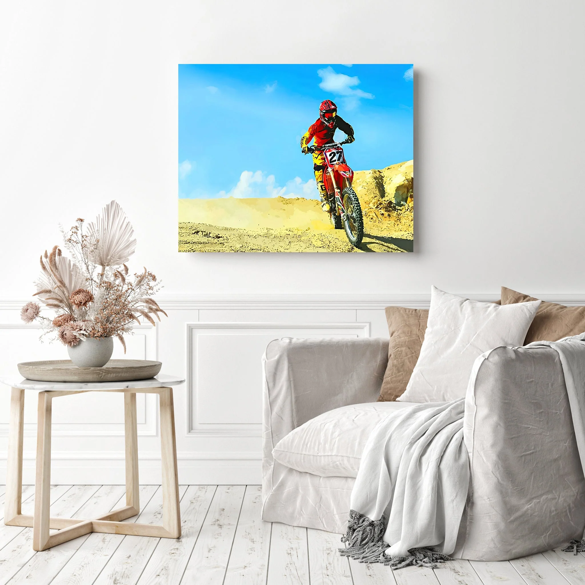 Red Dirt Bike Desert | Diamond Painting - Image 3