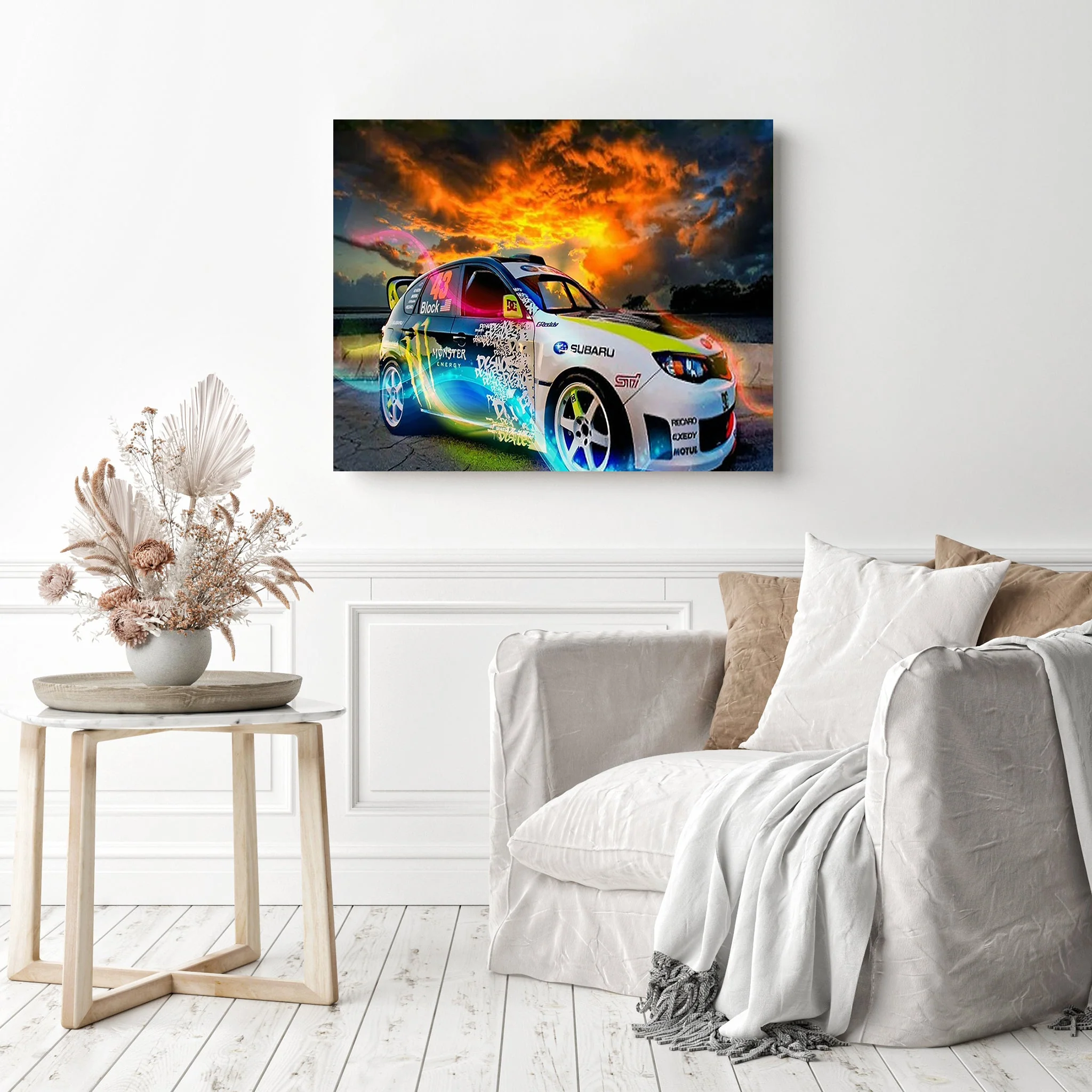 Sport Car on Fire | Diamond Painting - Image 3