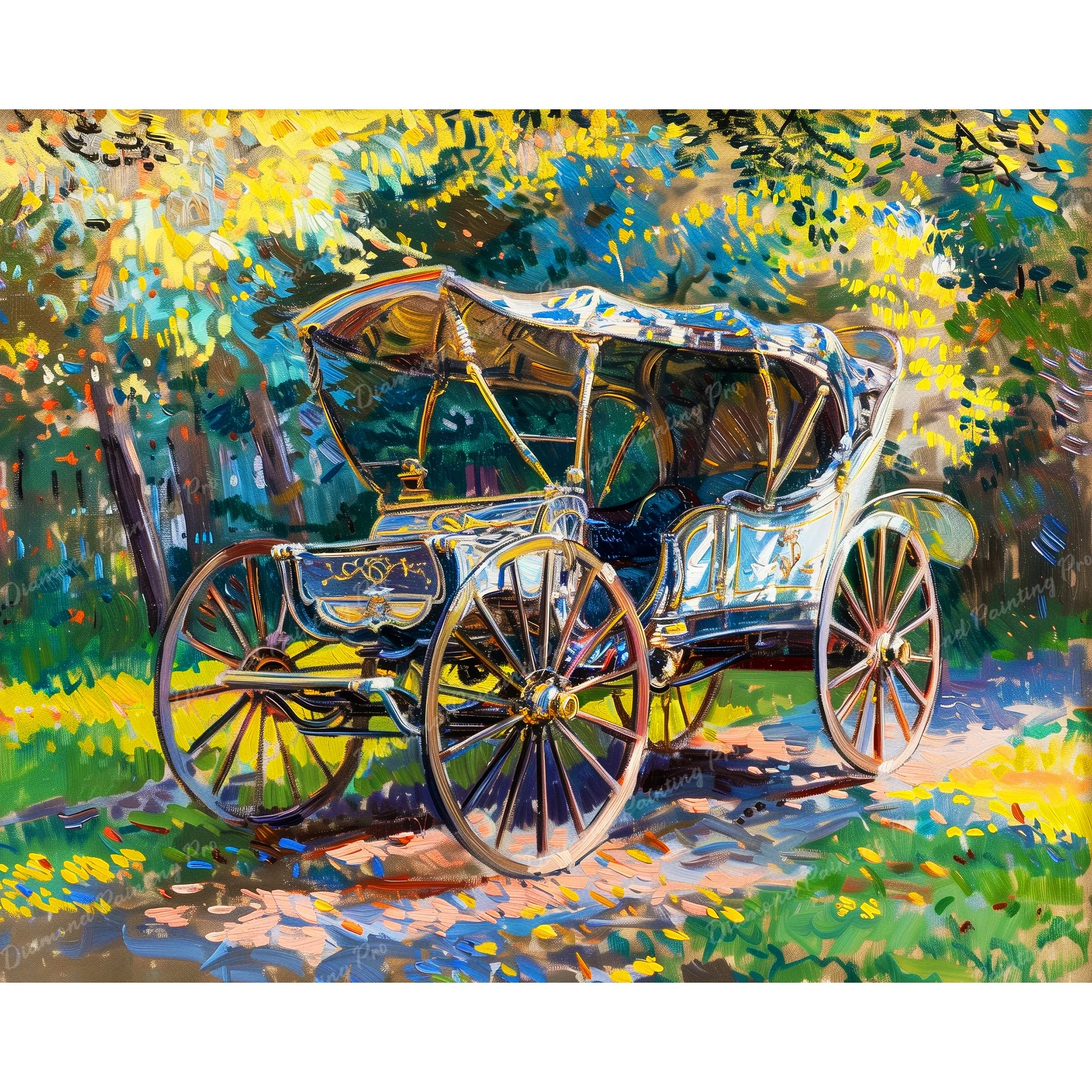 Sunlit Carriage Retreat | Diamond Painting - Image 2