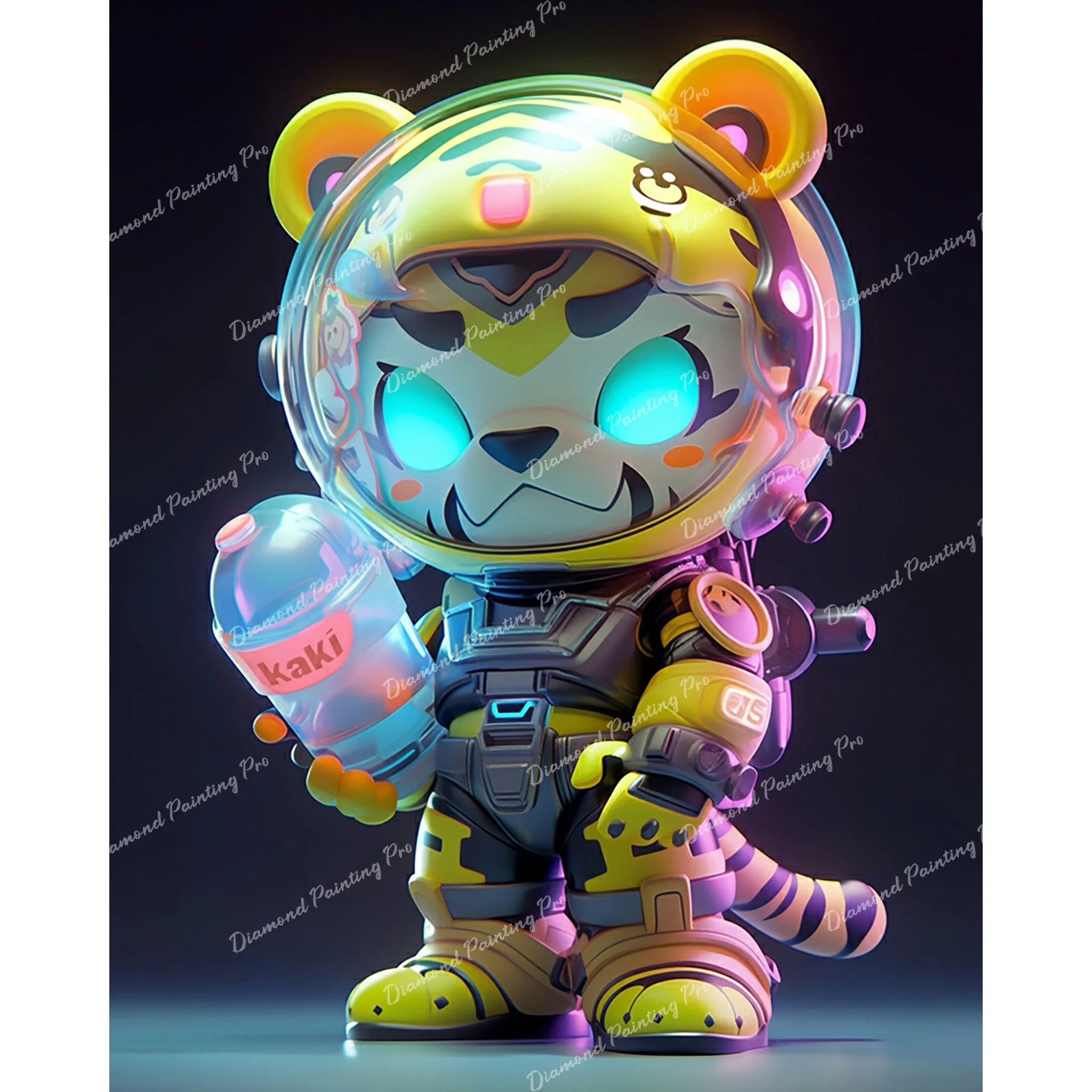 Neon Space Tiger Adventure | Diamond Painting - Image 2
