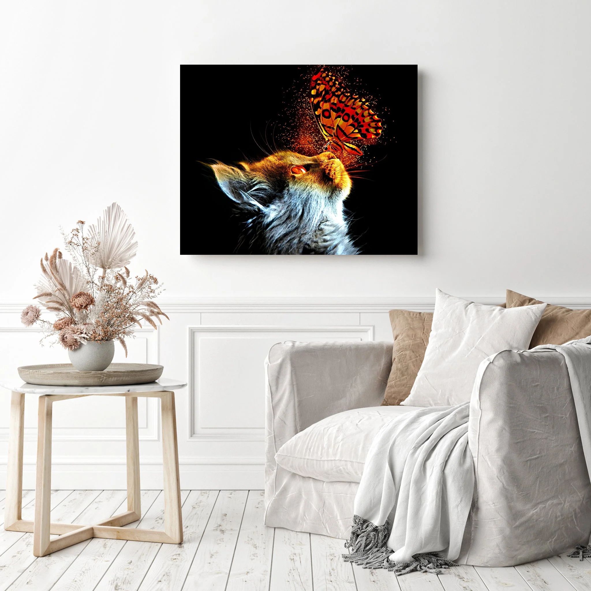 Cat and Blazing Butterfly | Diamond Painting - Image 3