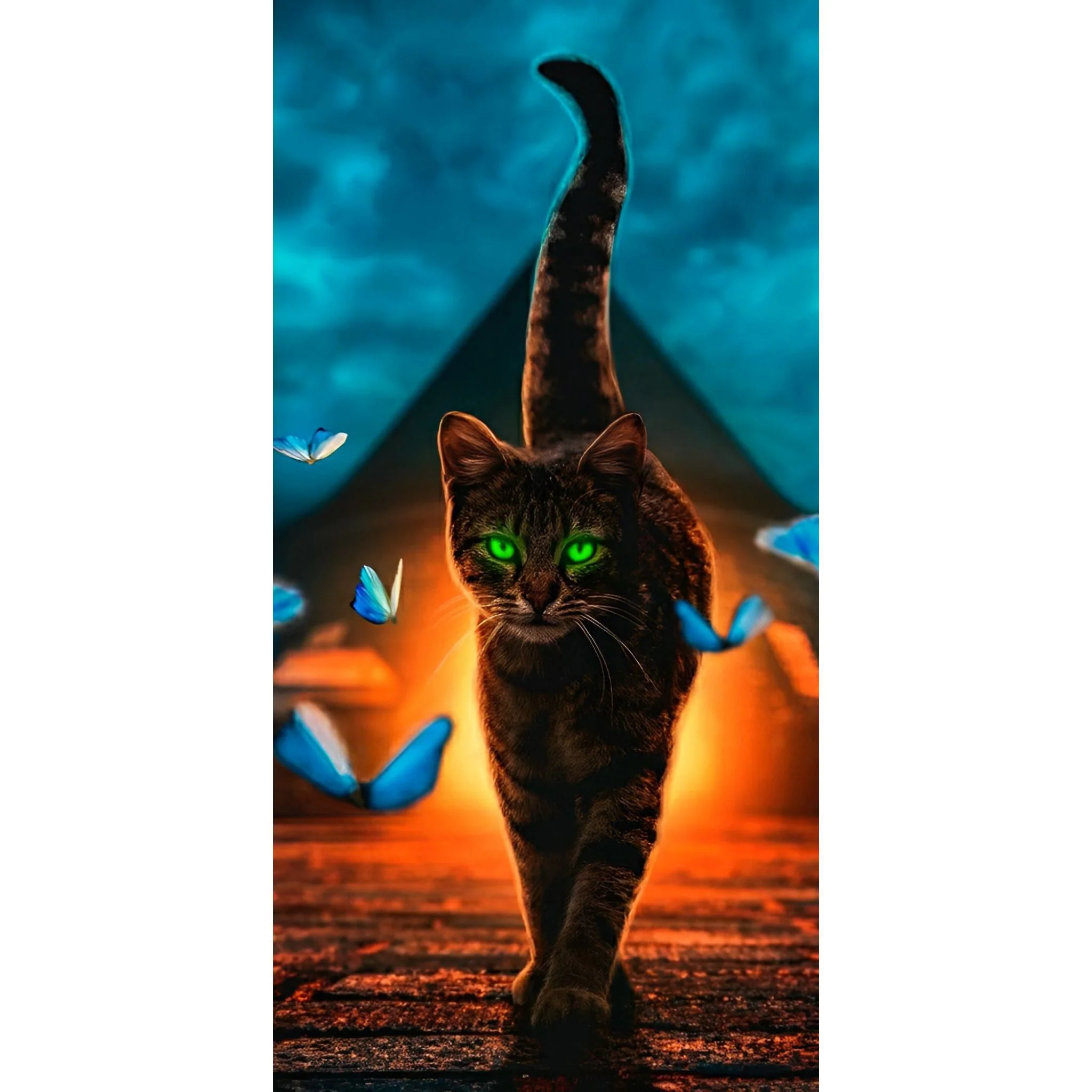 Kitty with Butterflies | Diamond Painting - Image 2