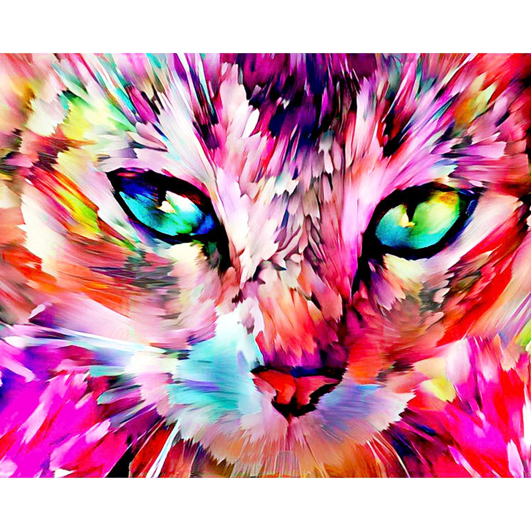 Colorful Abstract Tabby Cat | Diamond Painting - Image 2