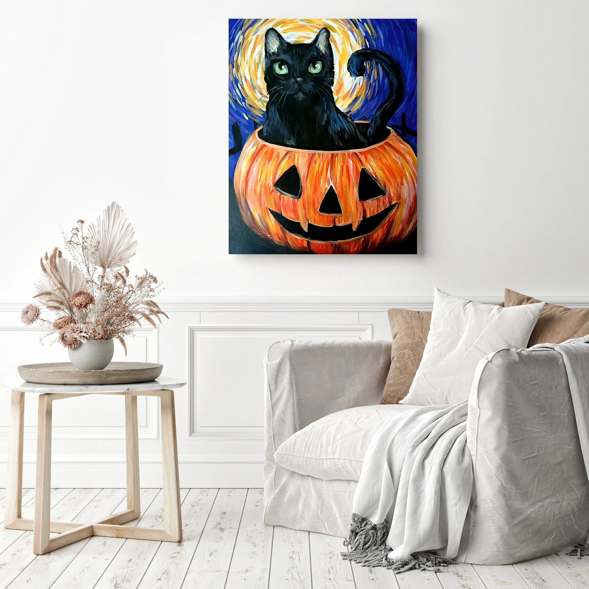 Halloween Cat in Pumpkin | Diamond Painting - Image 3