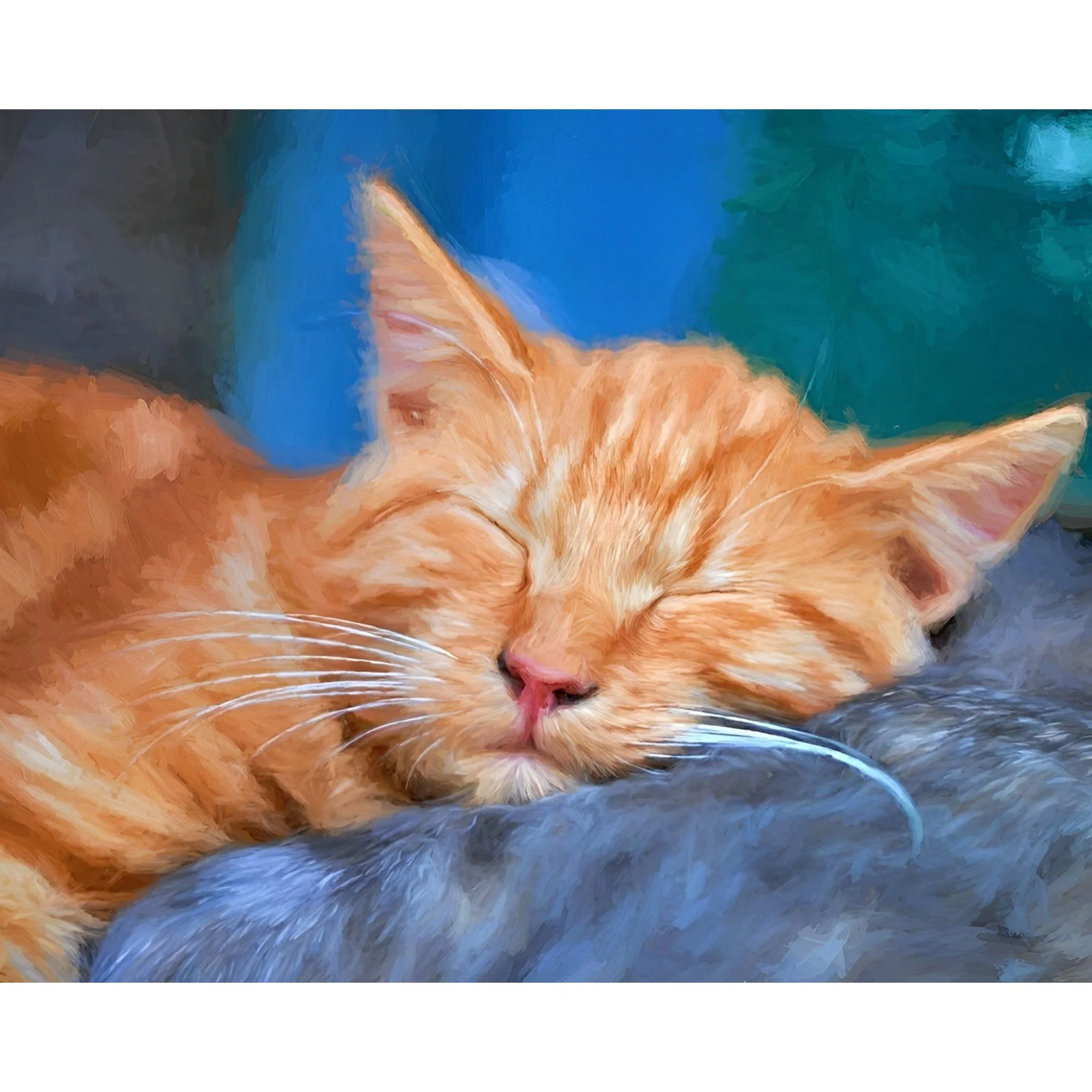 Sleeping Orange Tabby Cat | Diamond Painting - Image 2