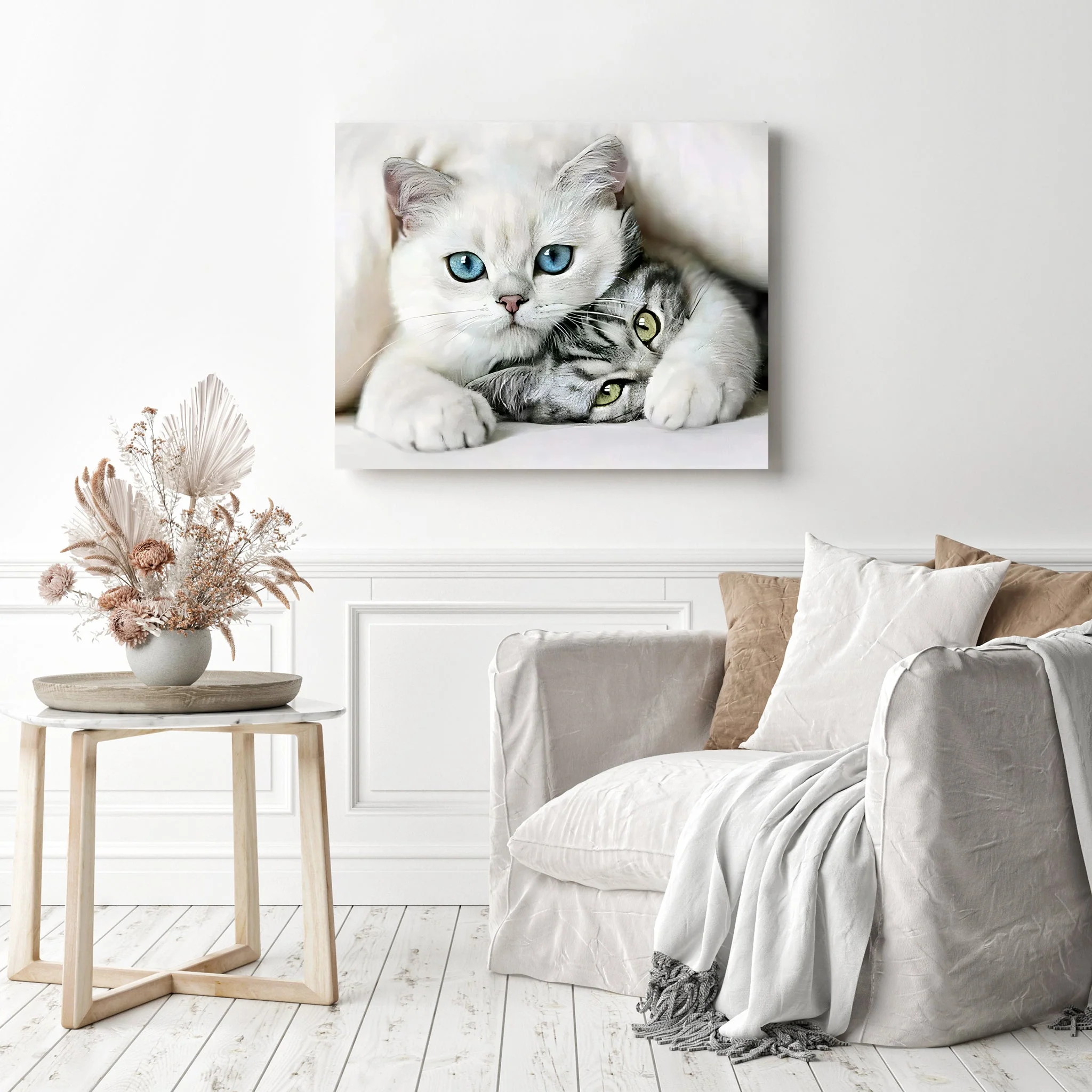 Emerald and Azure Cats | Diamond Painting - Image 3