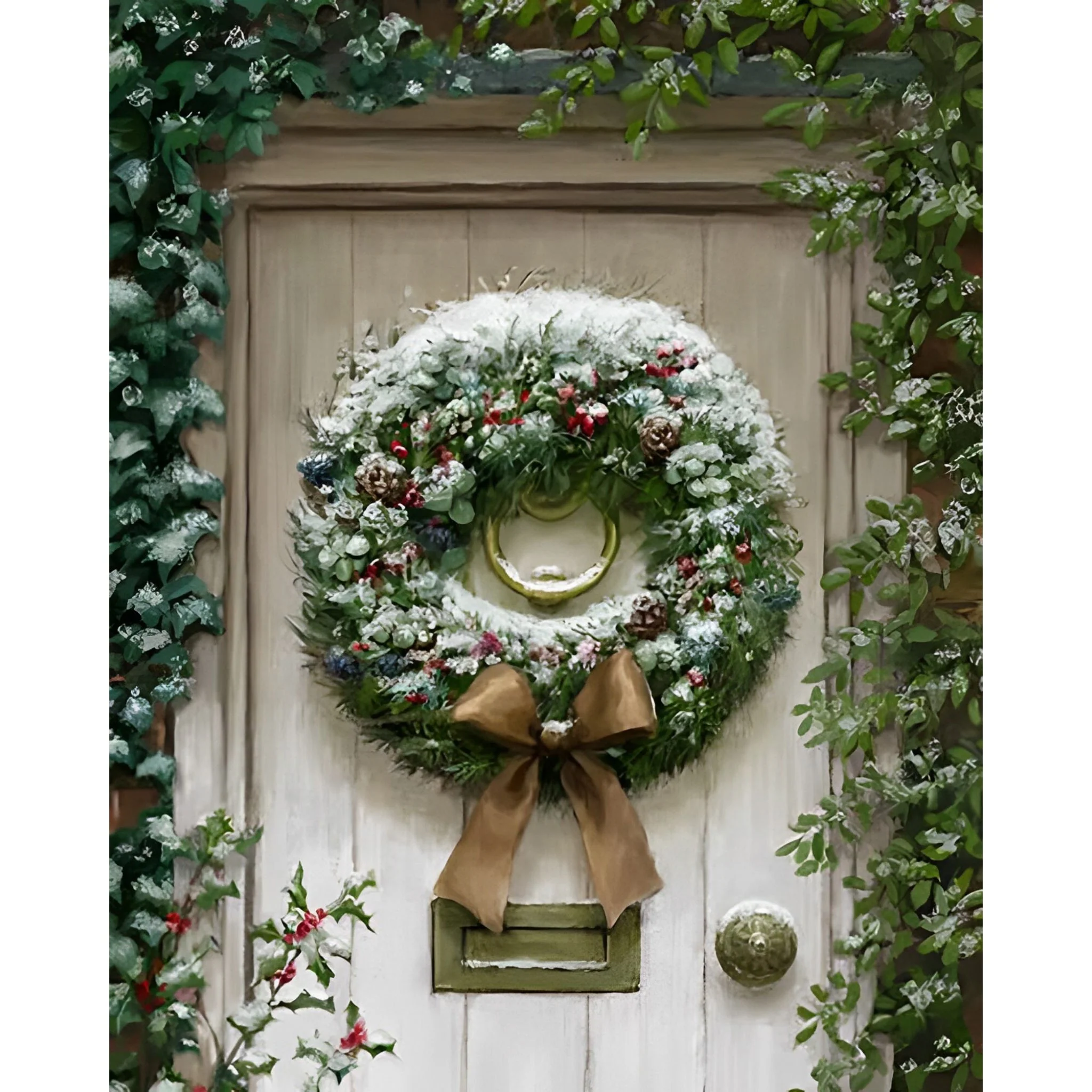 Christmas Wreath Serenity | Diamond Painting - Image 2