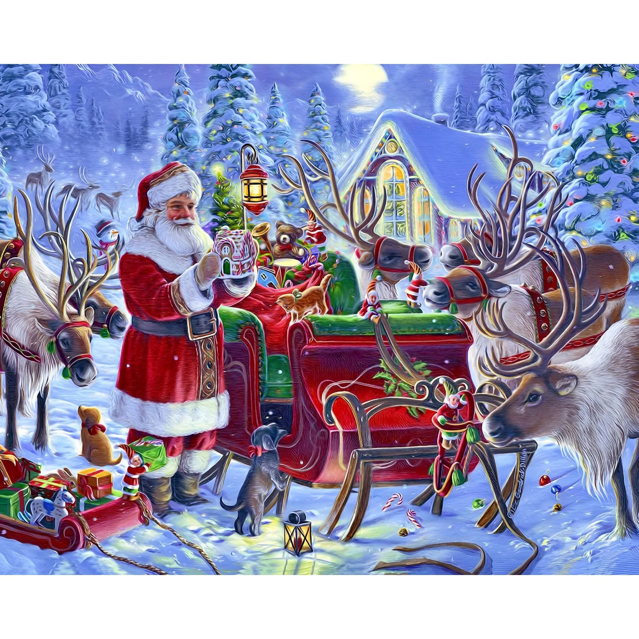 Santa at Christmas Night | Diamond Painting - Image 2