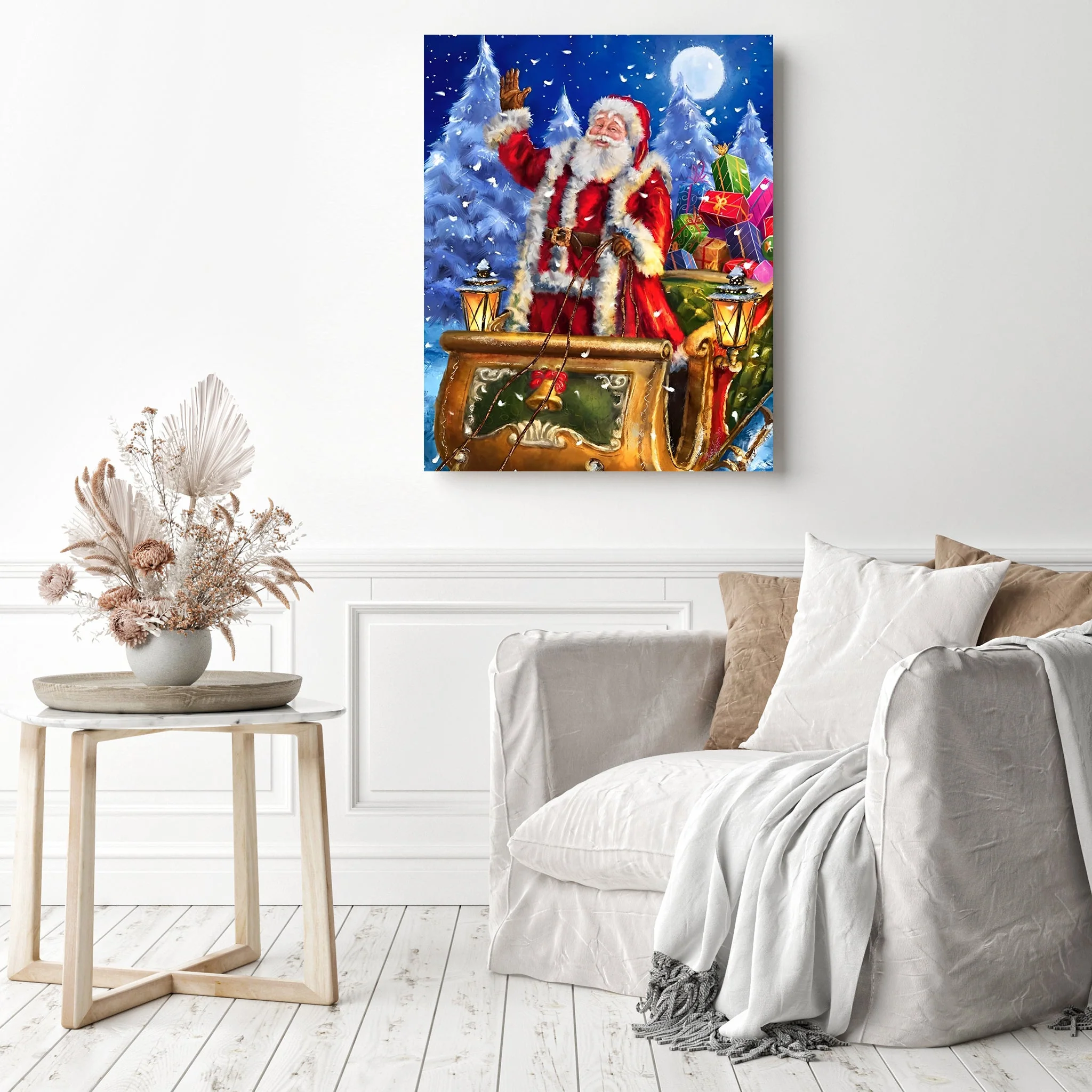 Christmas Santa with Gifts on Sleigh | Diamond Painting - Image 3