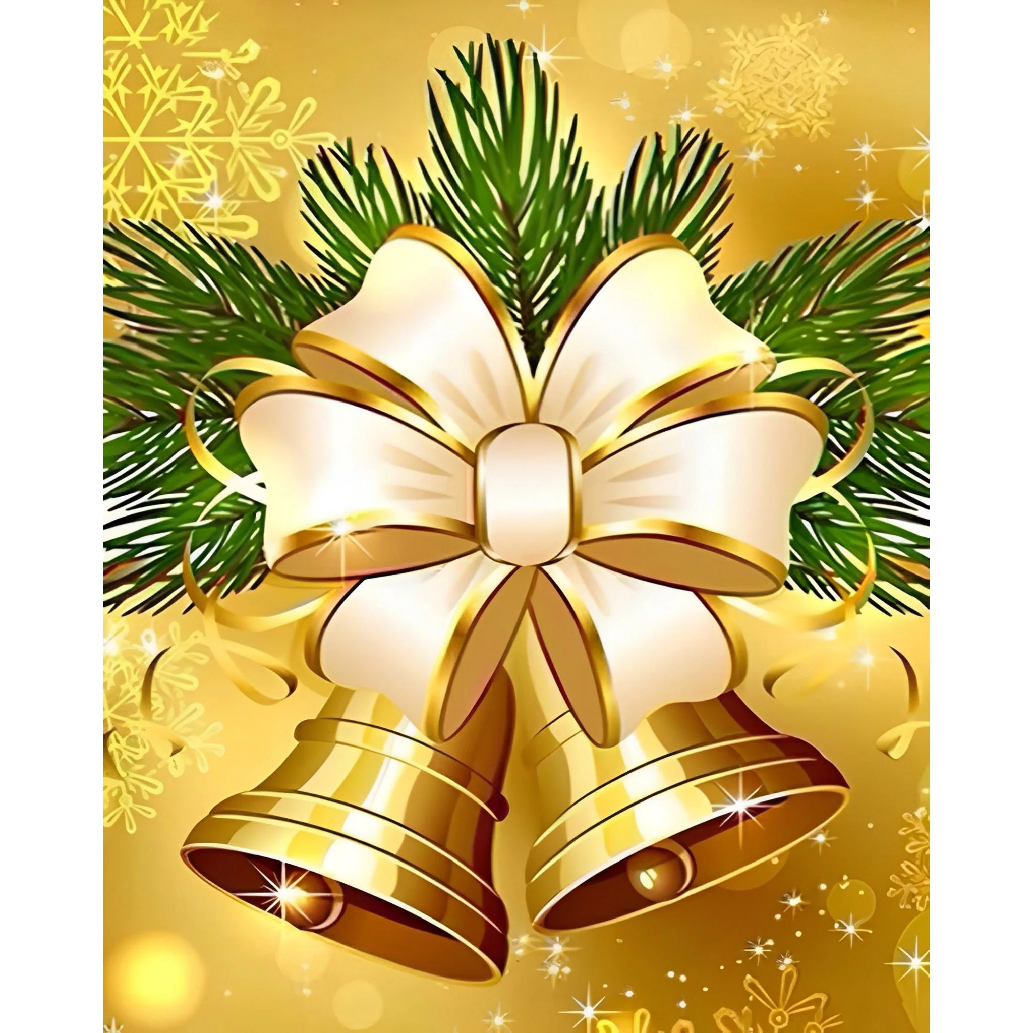 Gold Christmas Bells | Diamond Painting - Image 2