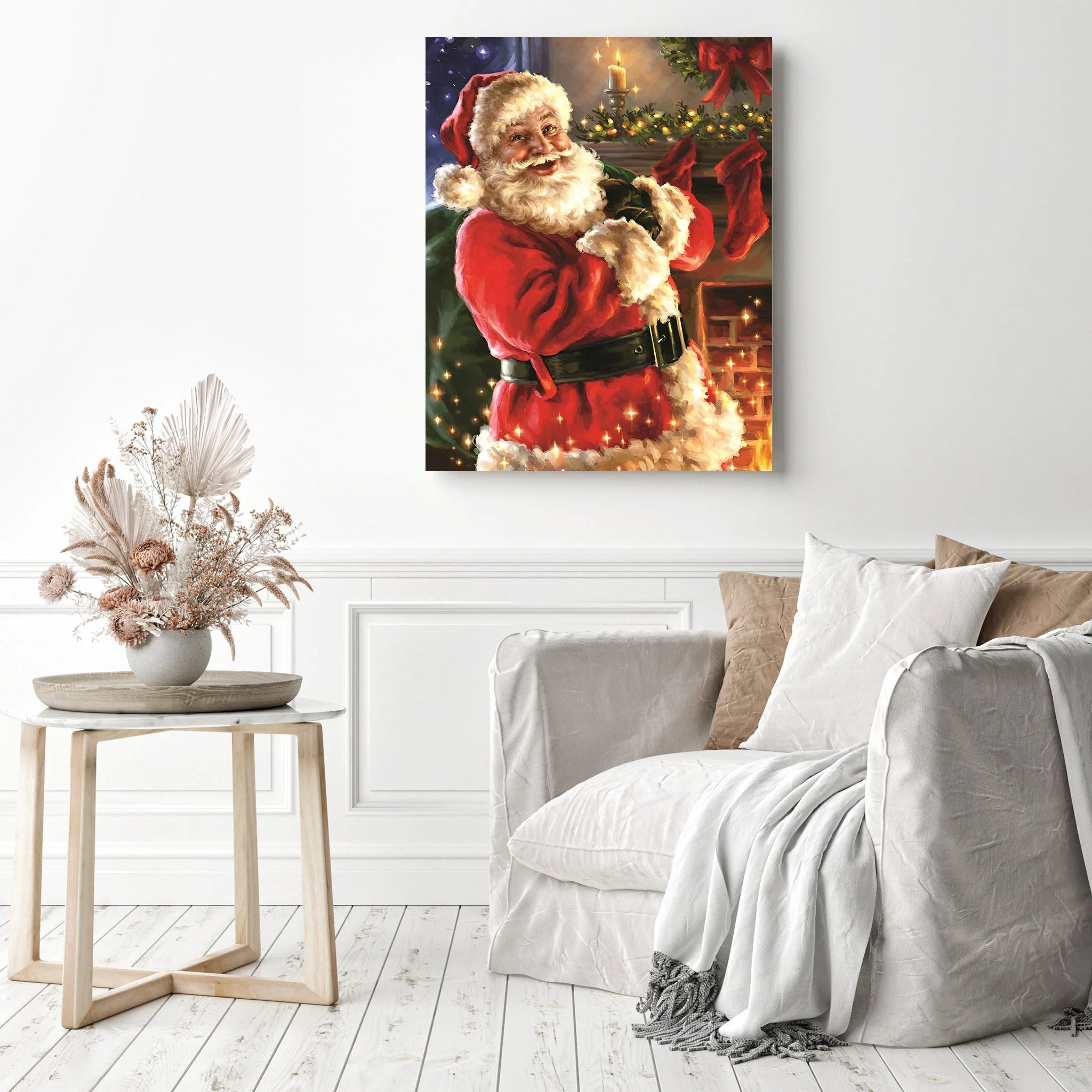 Christmas Santa at Fireplace | Diamond Painting - Image 3
