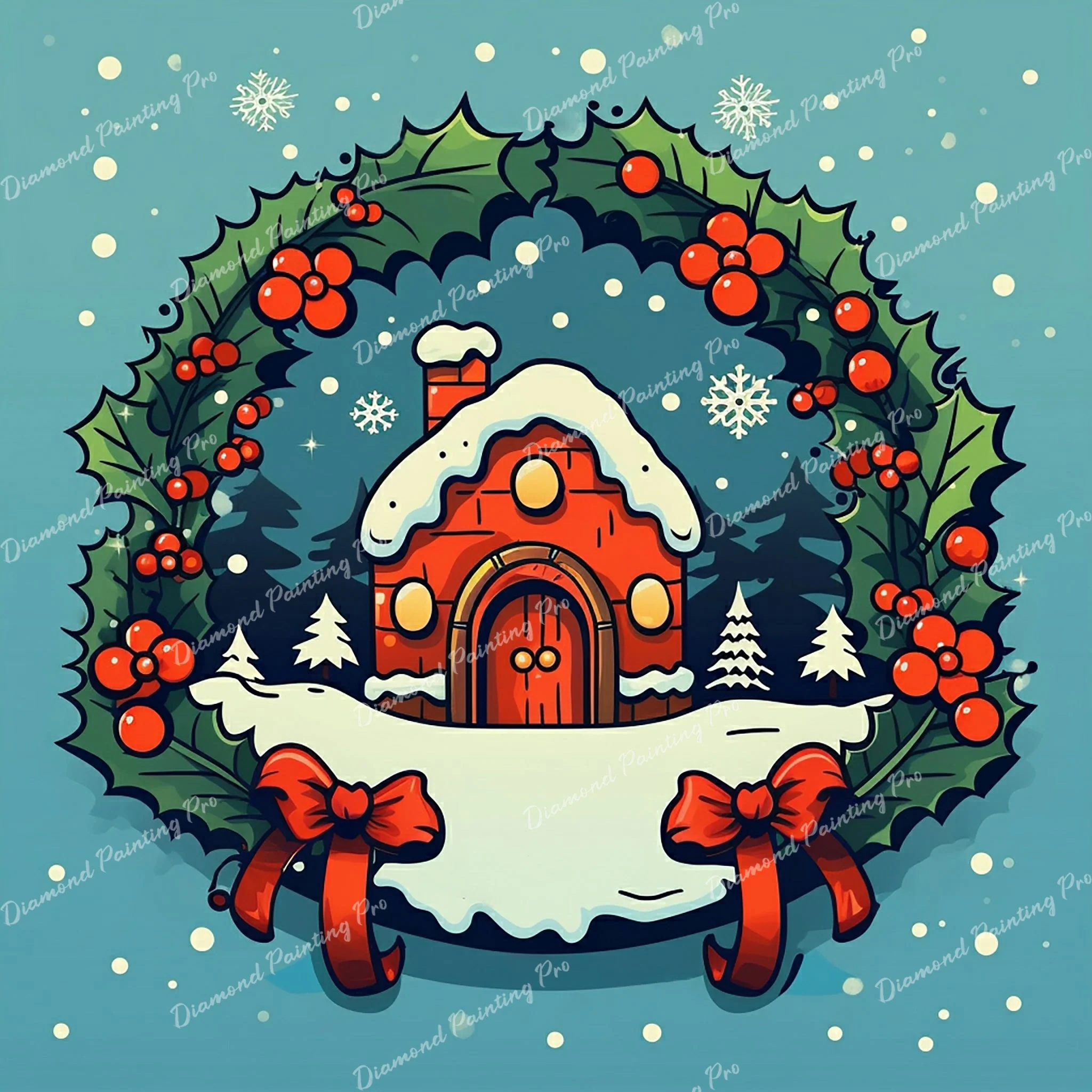 Cozy Little Red House | Diamond Painting - Image 2