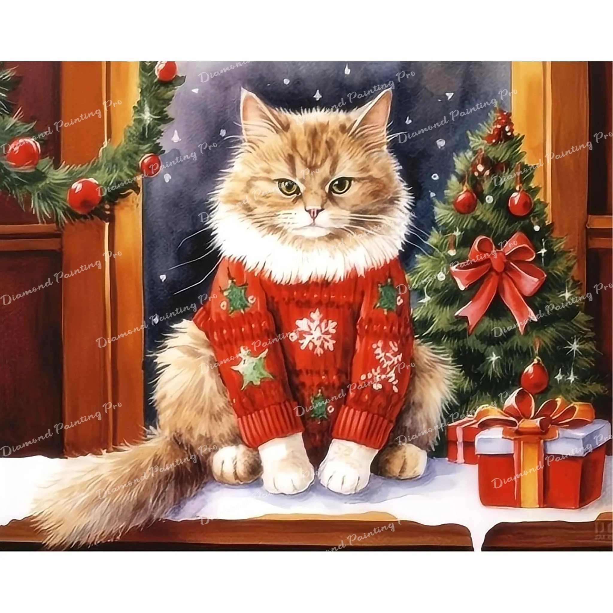 Christmas Delight in a Sweater | Diamond Painting - Image 2