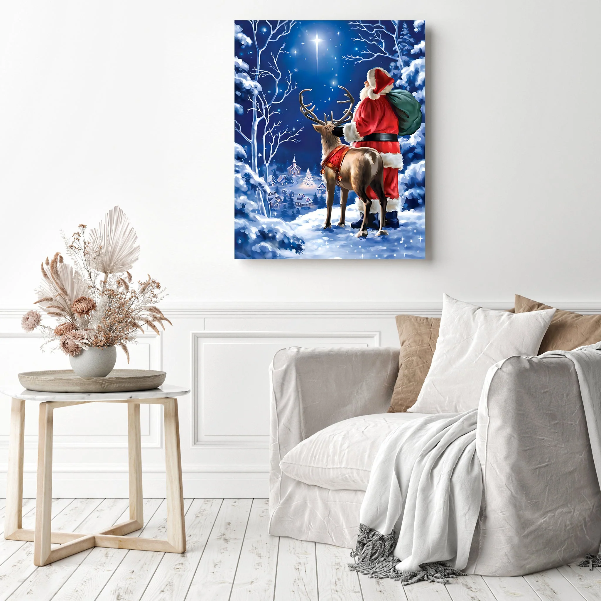 Starry Night Santa with Deer | Diamond Painting - Image 3