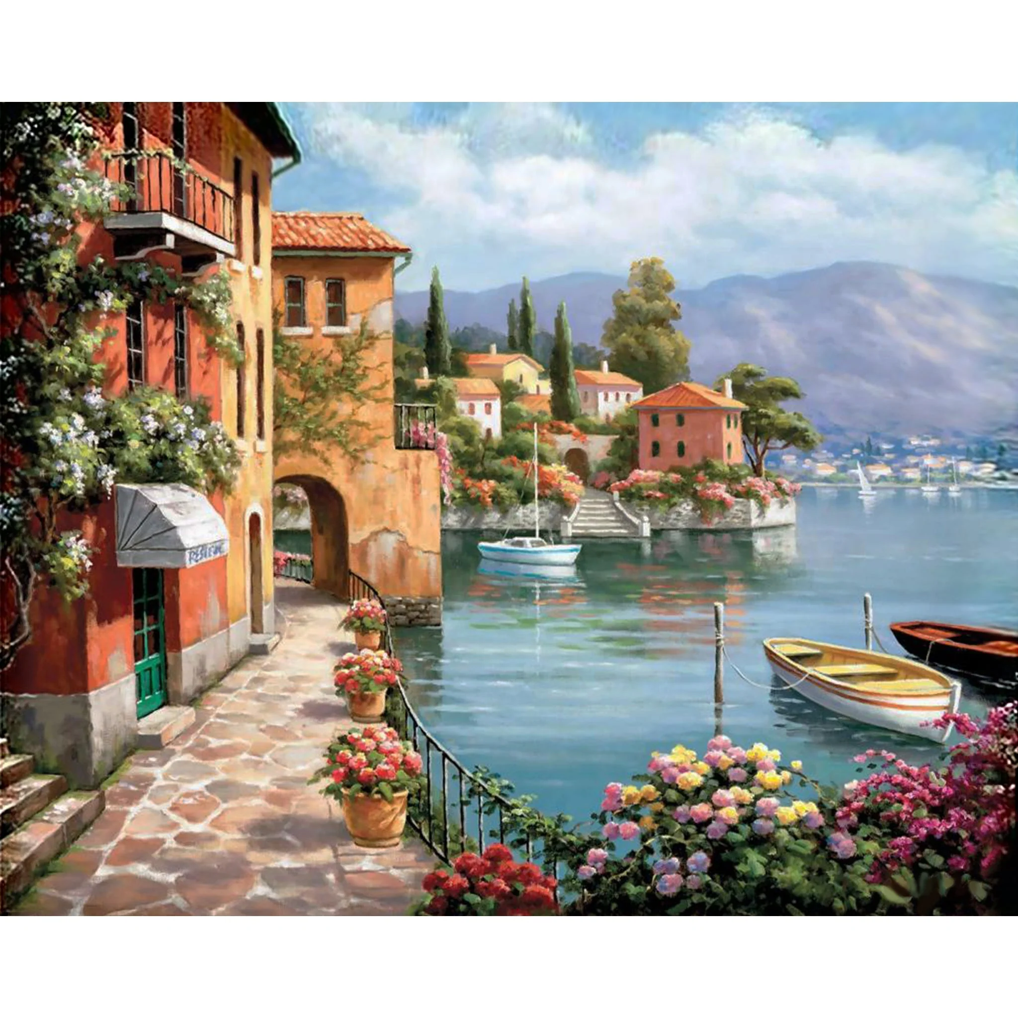 Venice Villa Seaside | Diamond Painting - Image 2