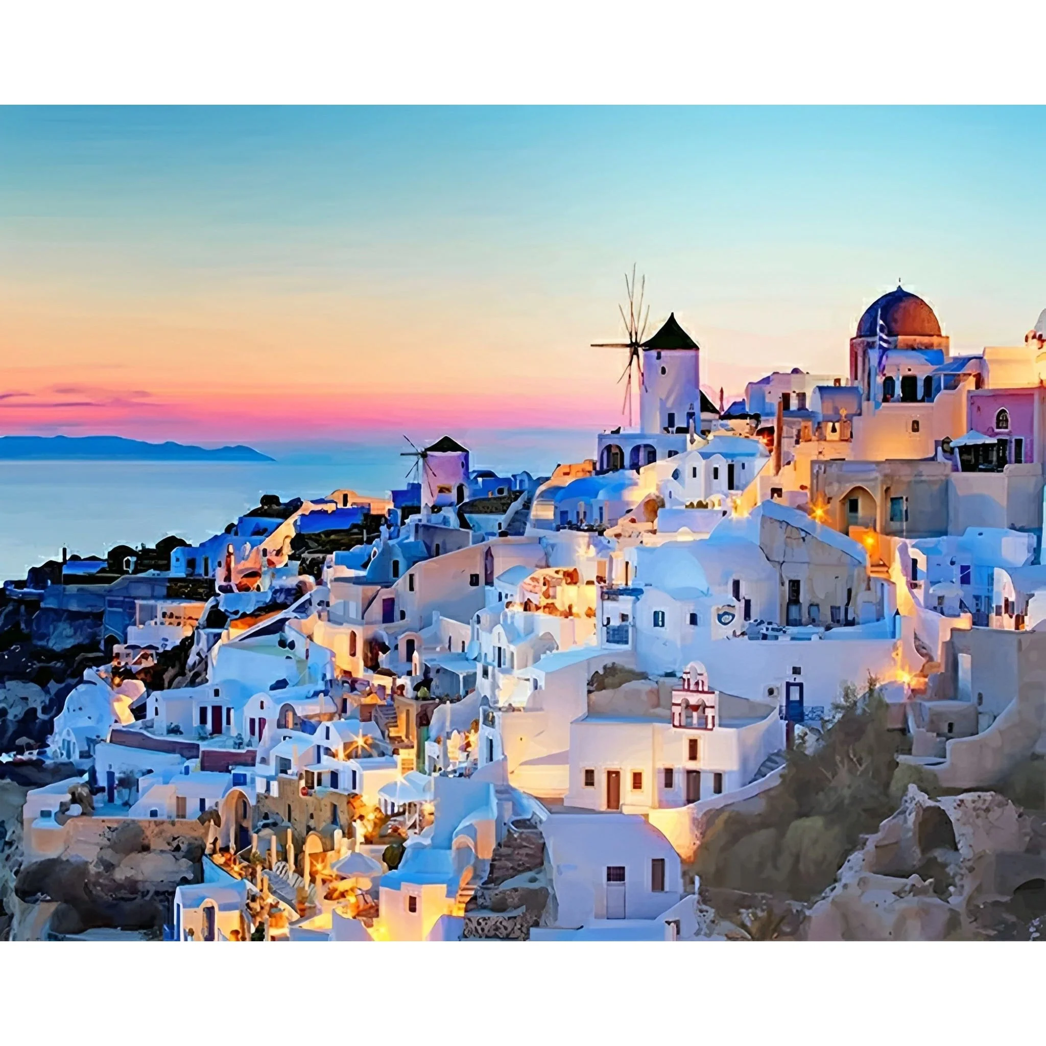 Greece by Night | Diamond Painting - Image 2