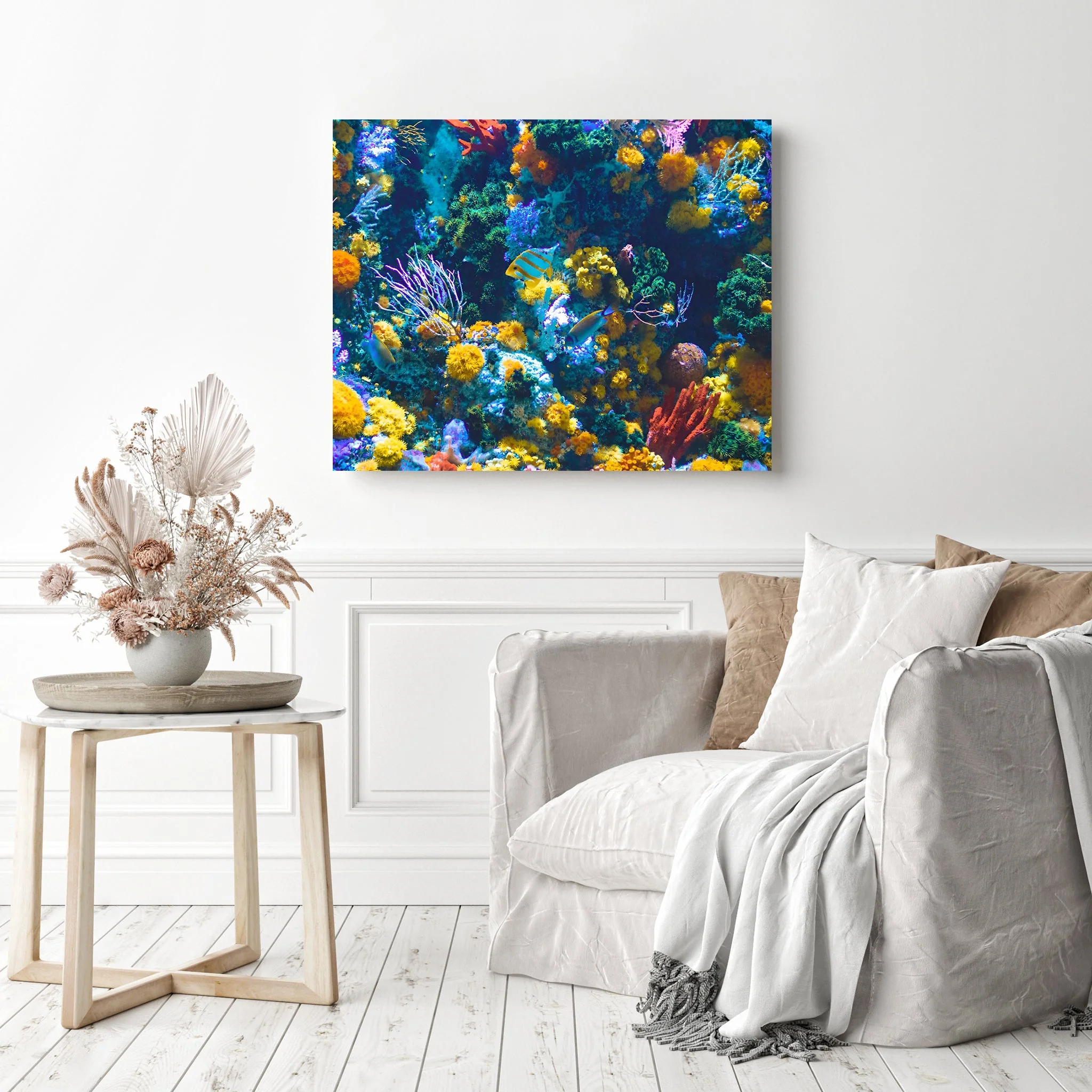 Blue and Gray Fish near Corals | Diamond Painting - Image 3
