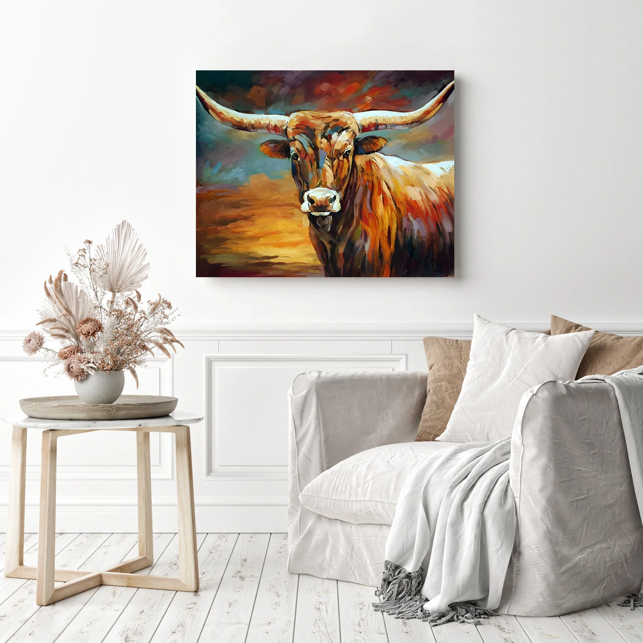 Highland Cattle Sunset | Diamond Painting - Image 3