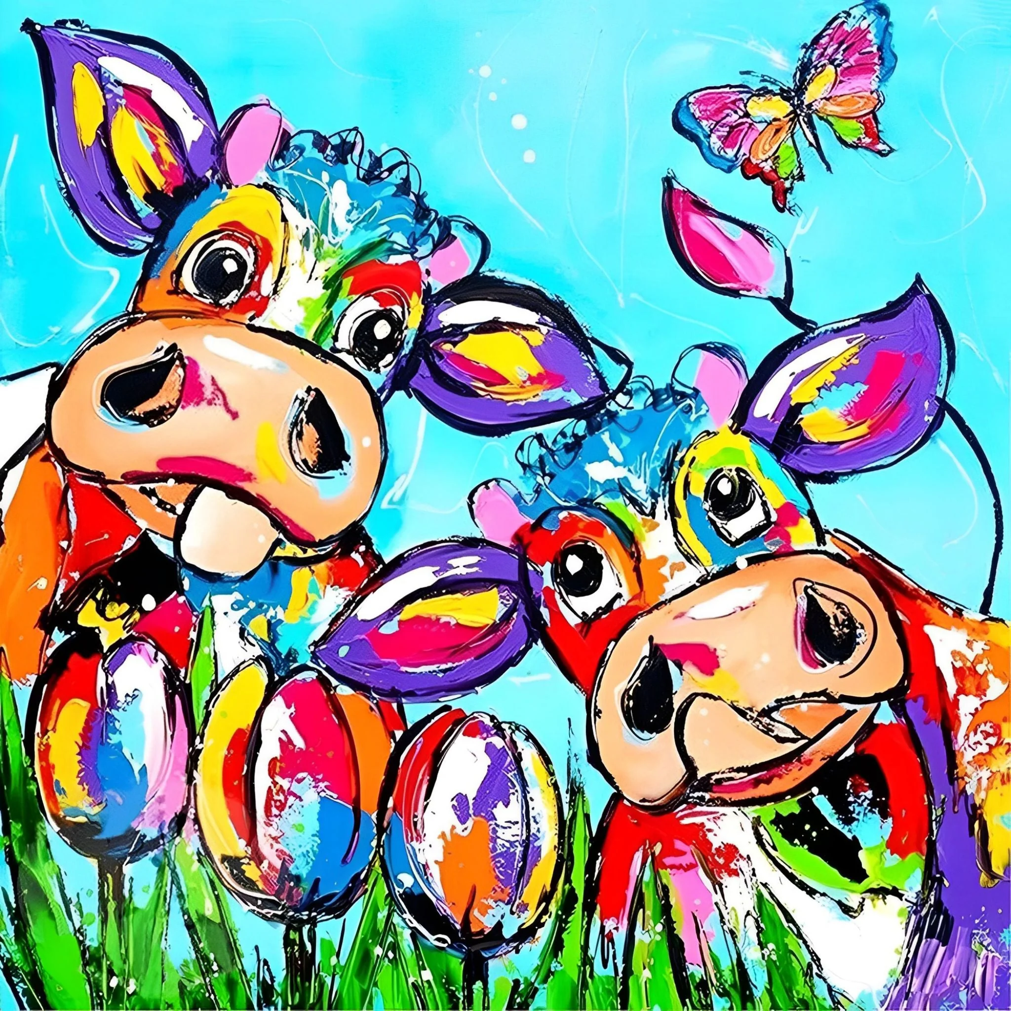 Colorful Cows | Diamond Painting - Image 2