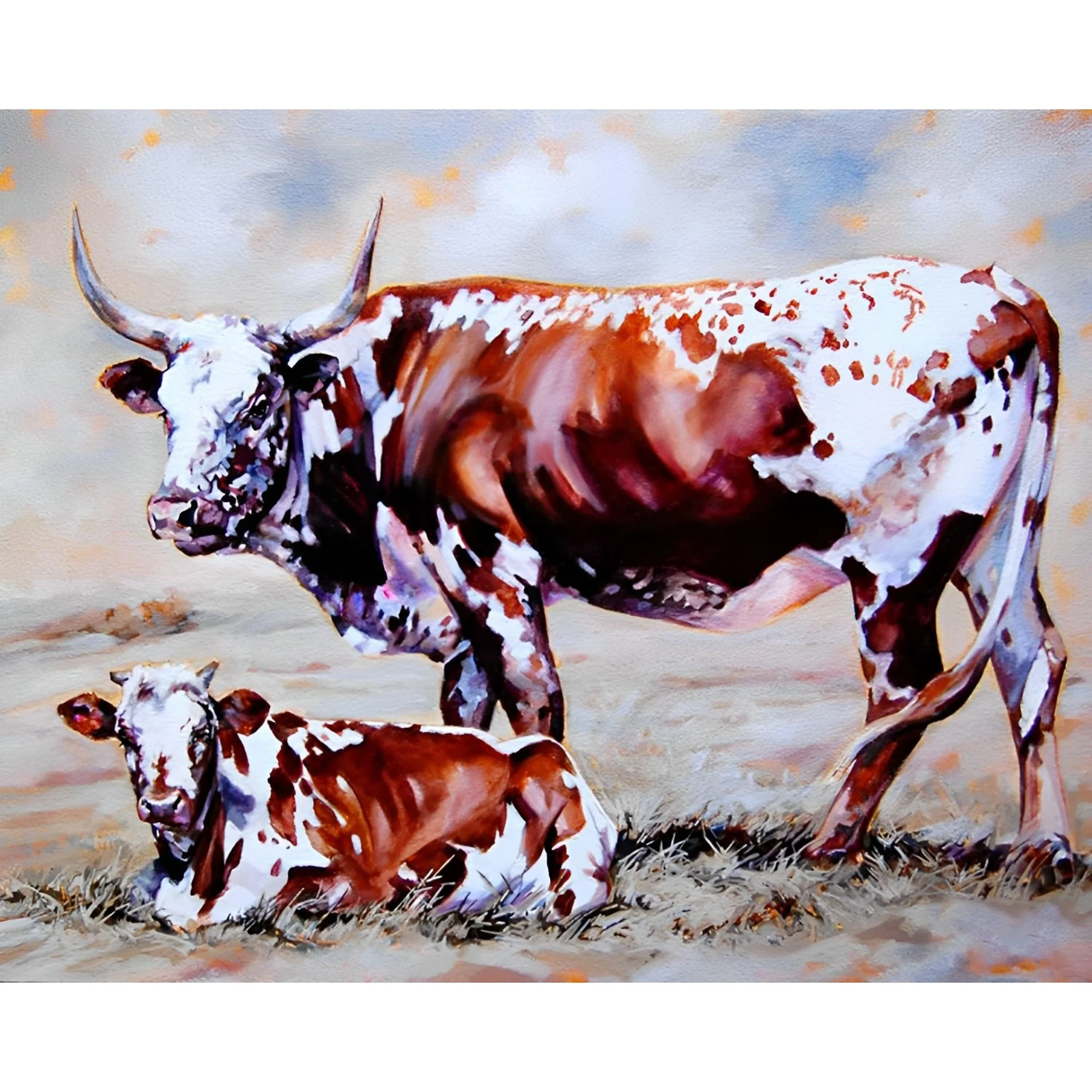 Cow and Calf | Diamond Painting - Image 2