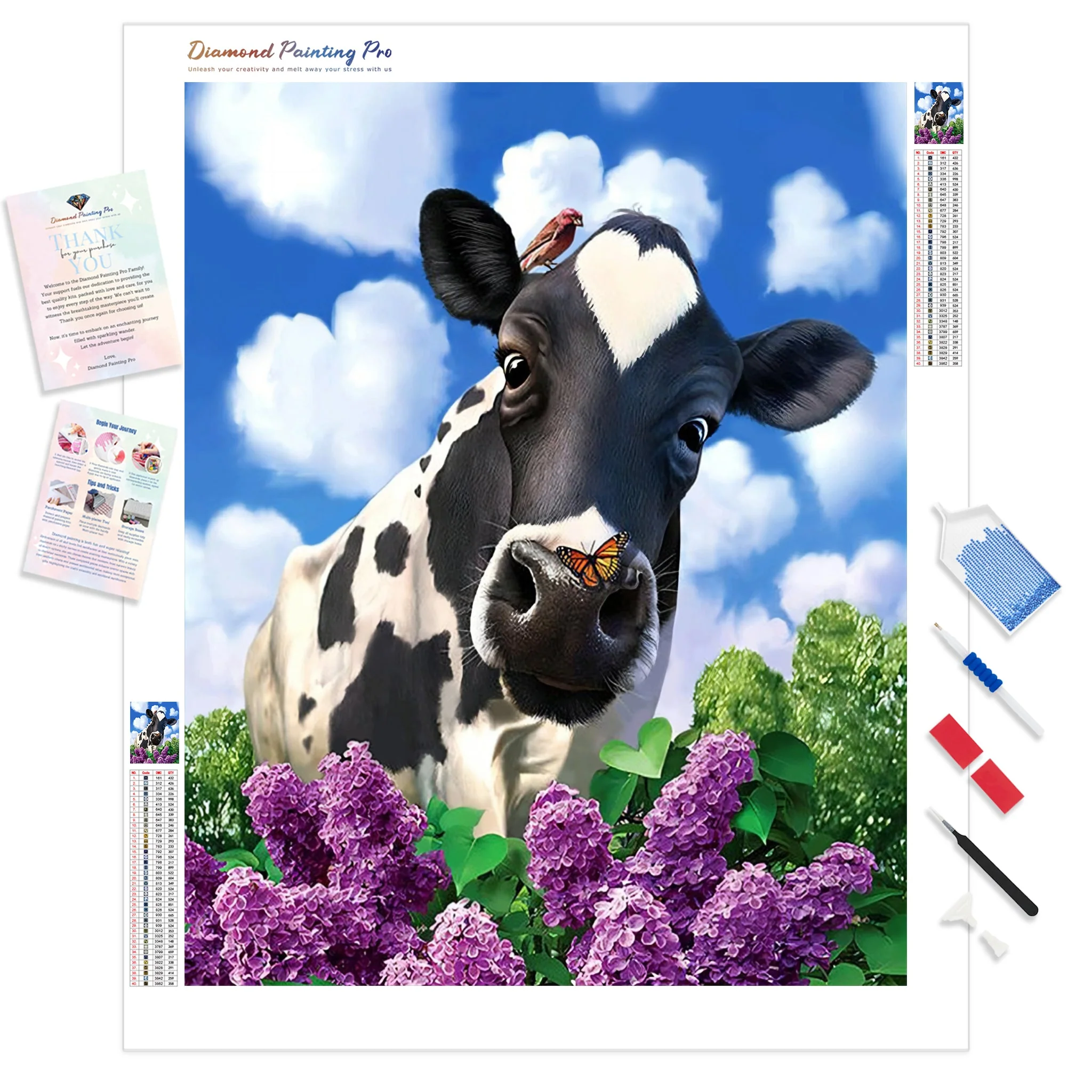 Cow Flowers | Diamond Painting