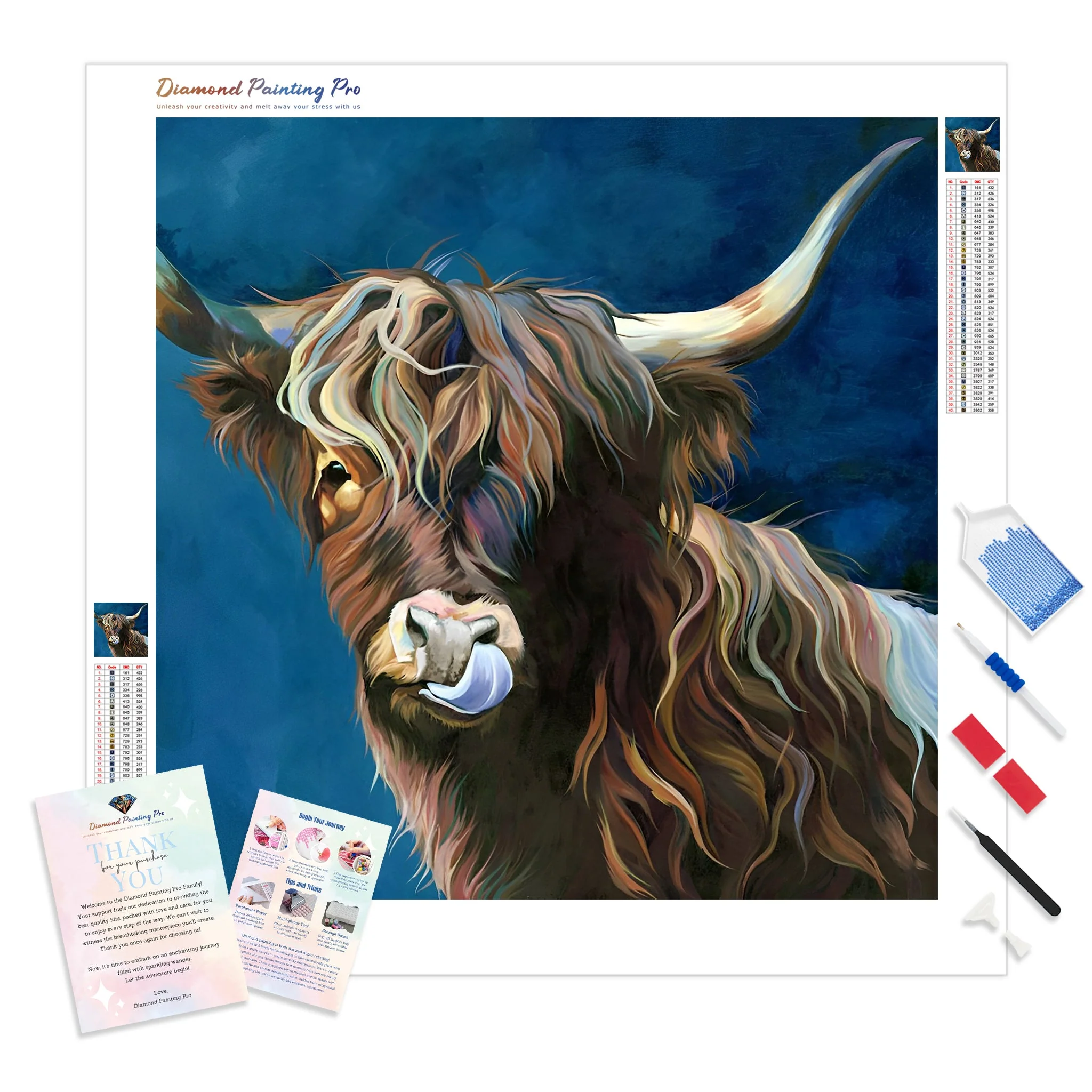 Rustic Highland Cattle | Diamond Painting