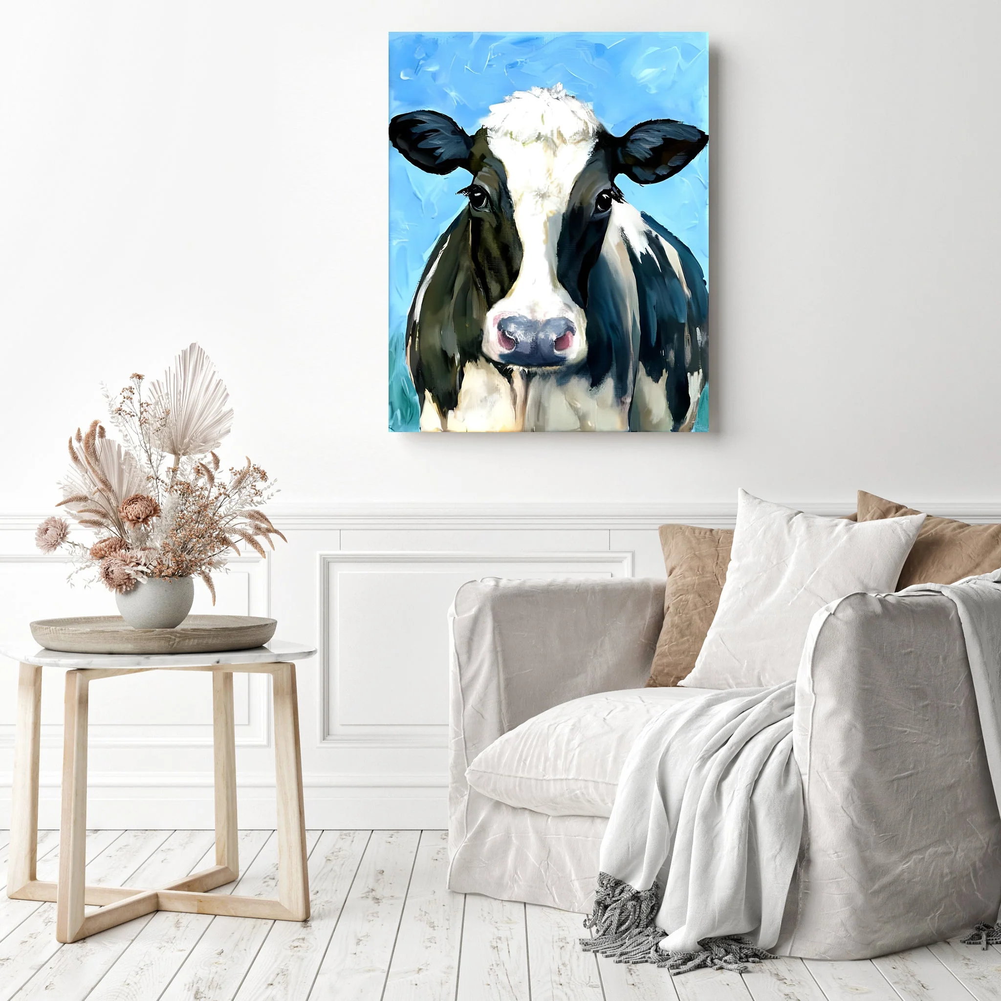 Watercolor Black and White Cow | Diamond Painting - Image 3