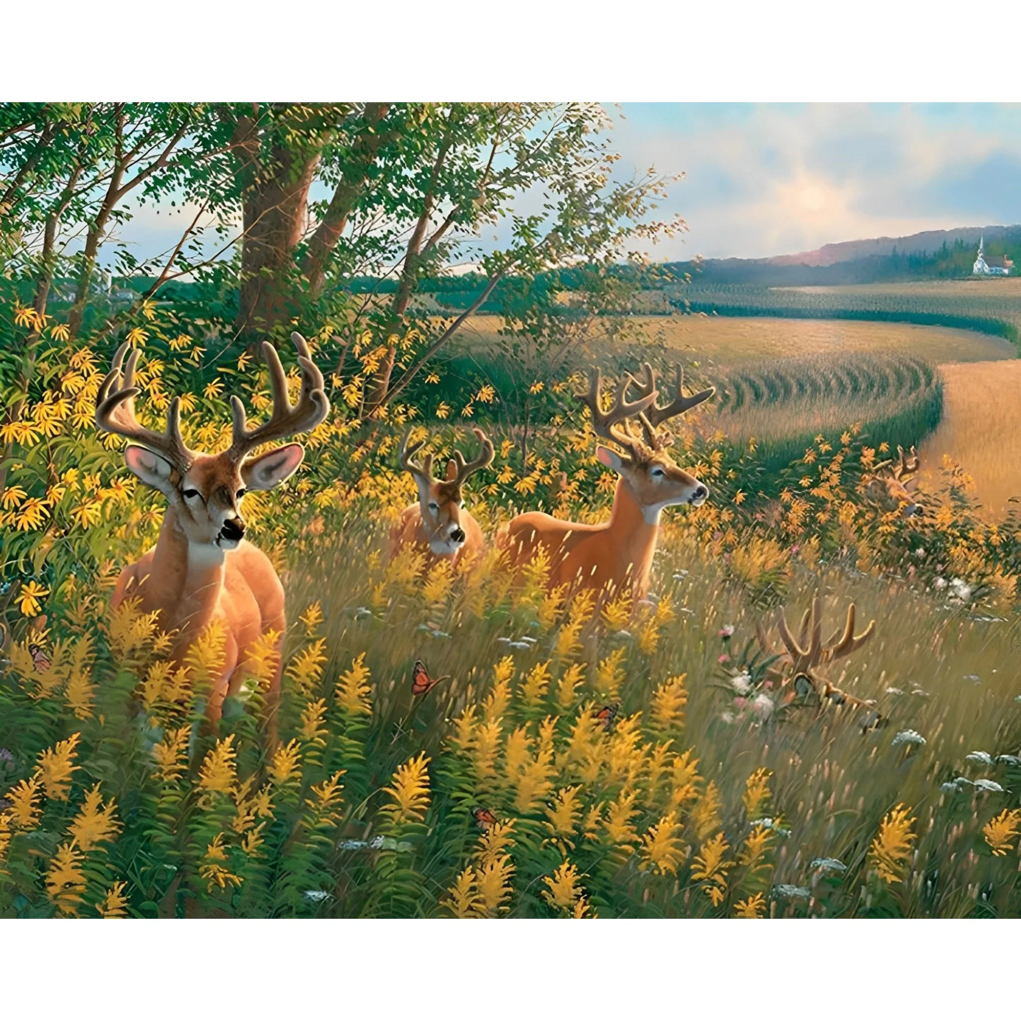 Deer in Field | Diamond Painting - Image 2