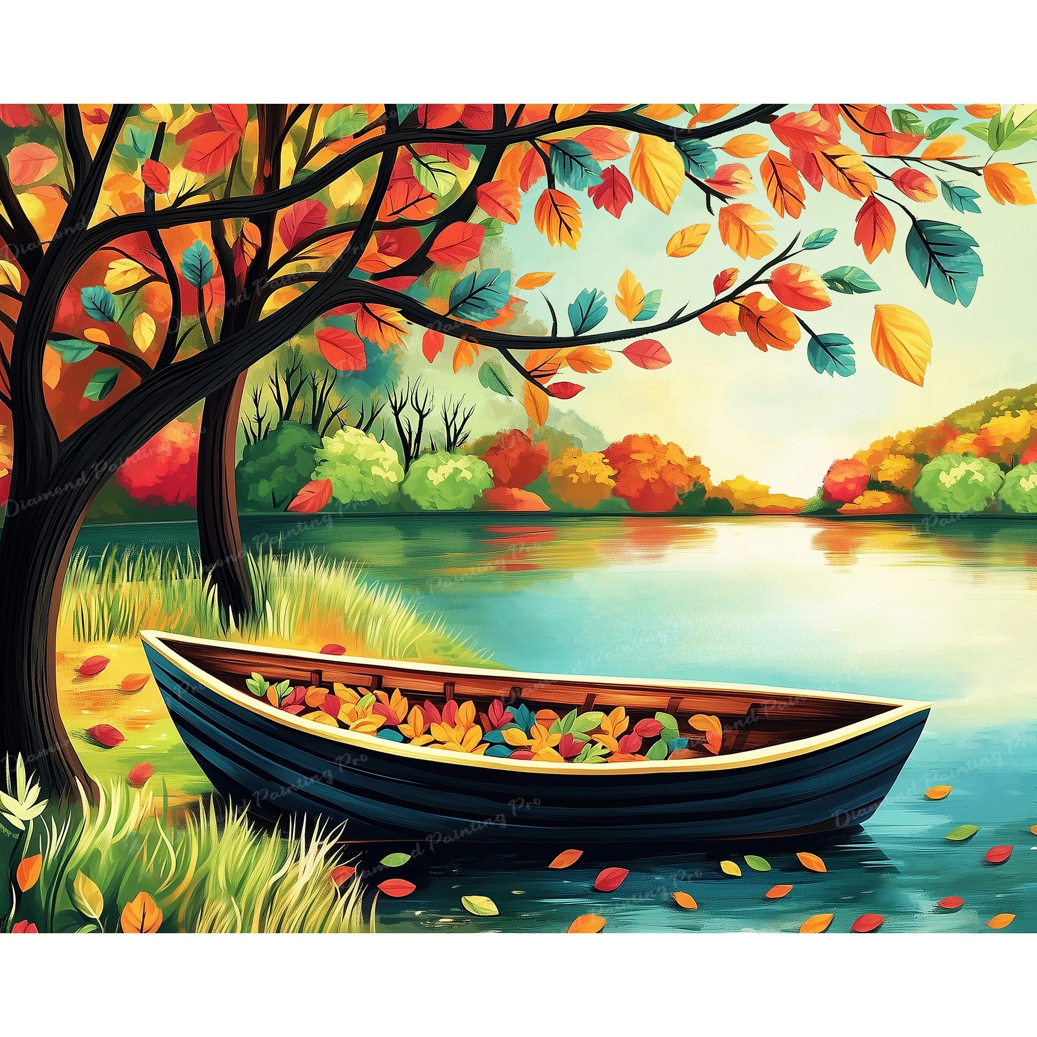 Docked Fall Daydreams | Diamond Painting - Image 2