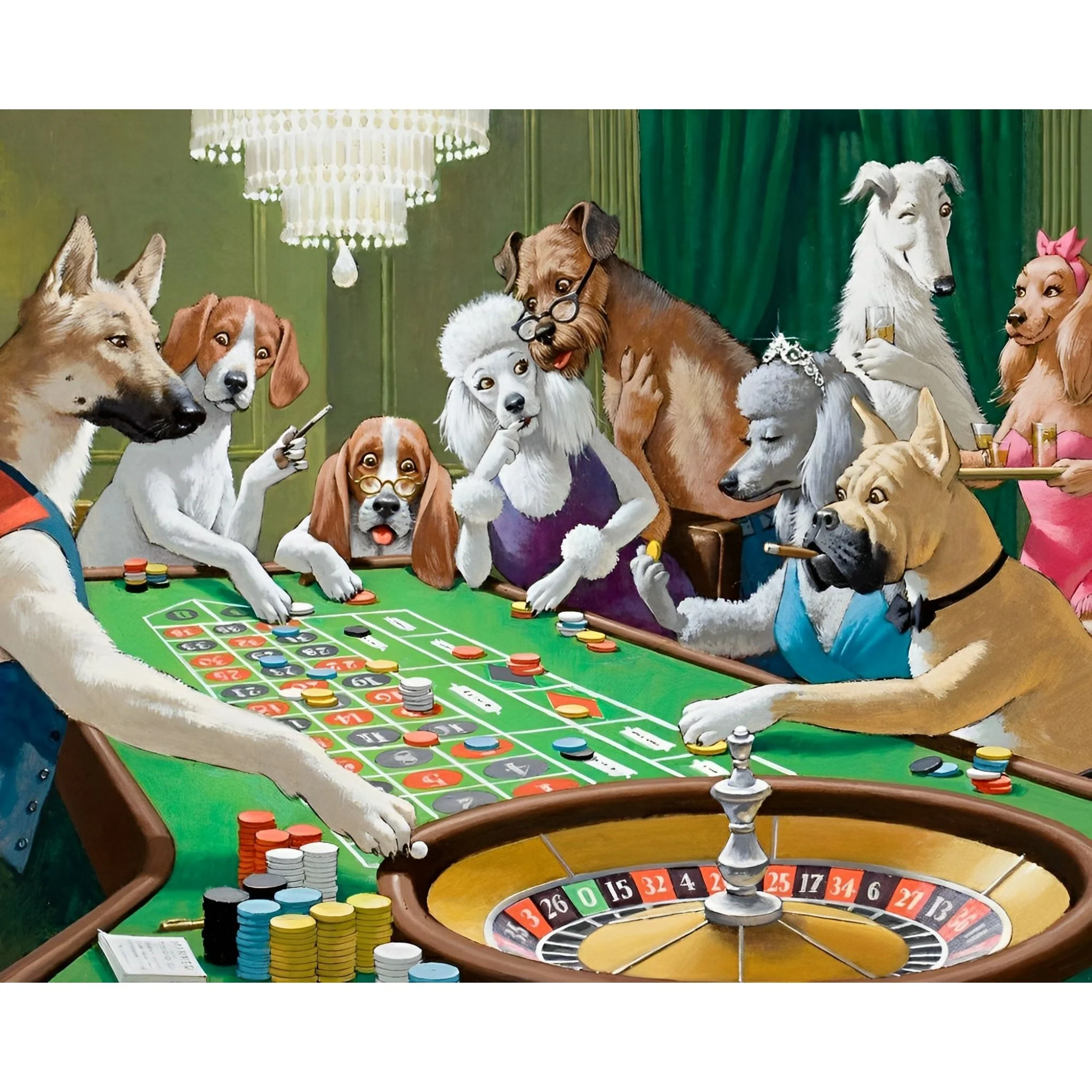 Gambling Dogs | Diamond Painting - Image 2