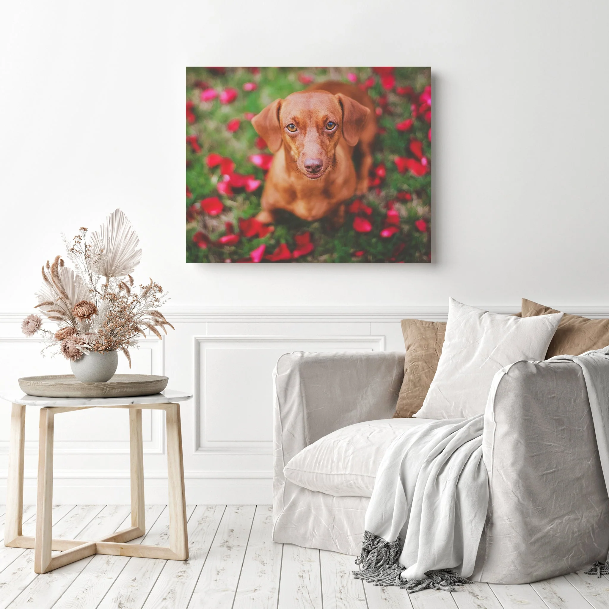 Dachshund Dog Rose Petals | Diamond Painting - Image 3