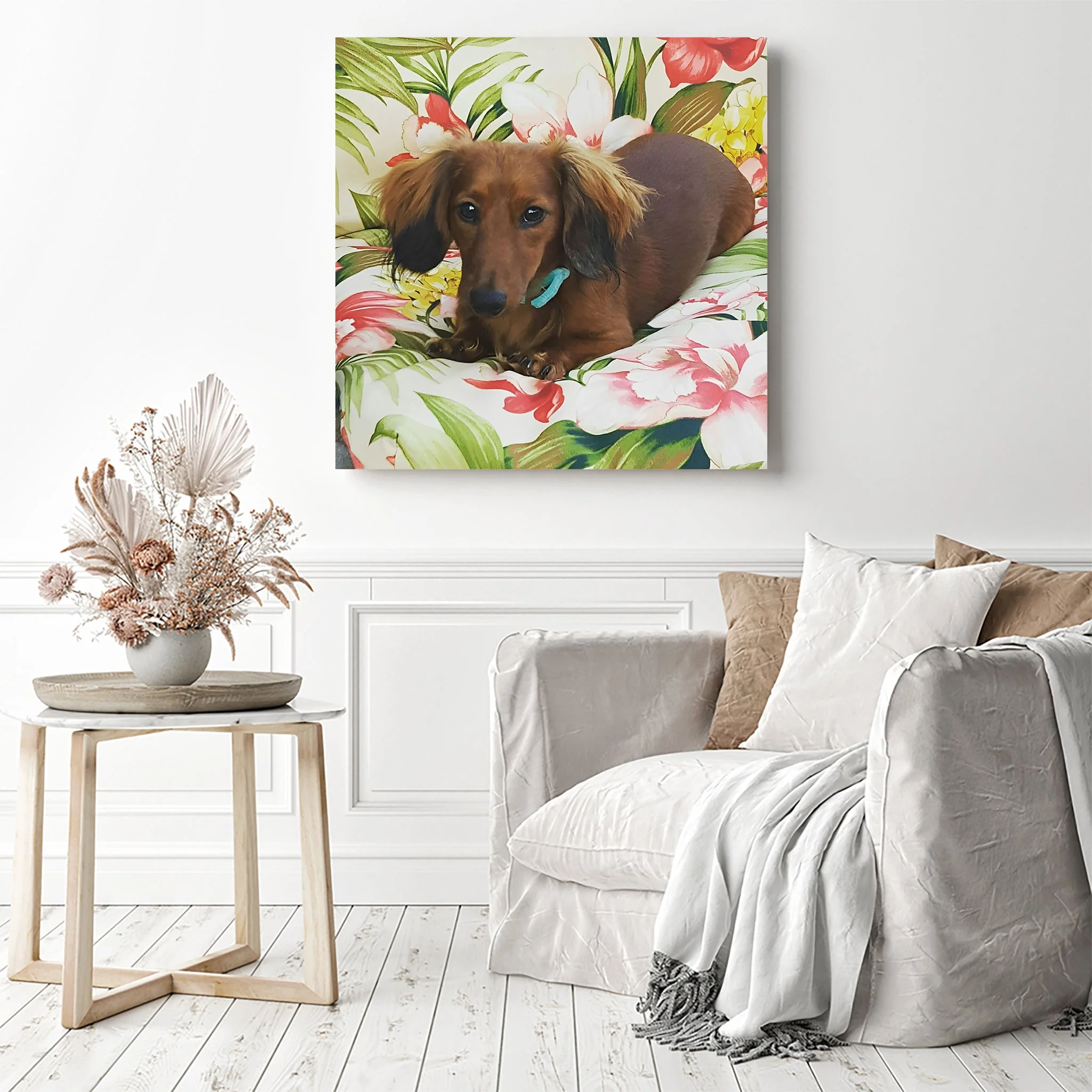 Dachshund Floral Dog | Diamond Painting - Image 3